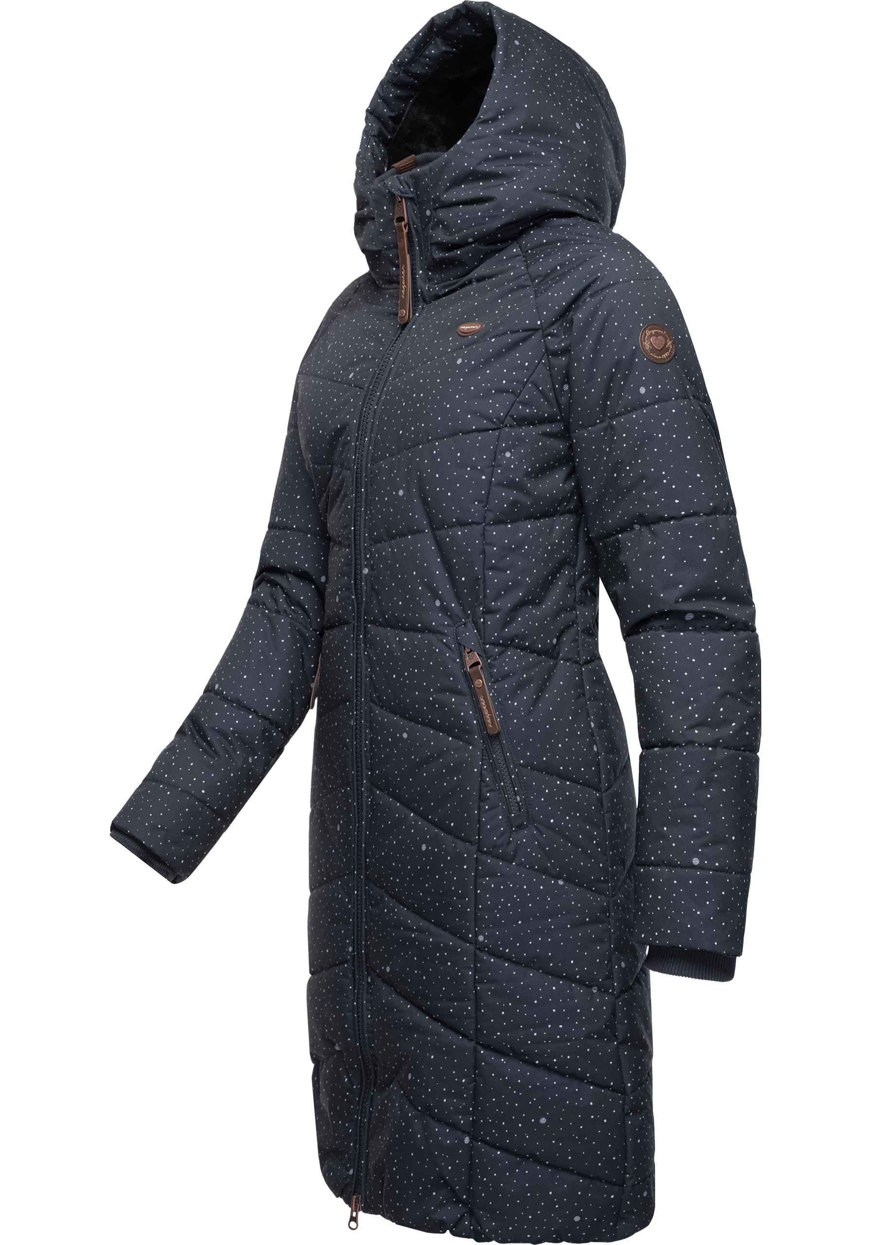 Ragwear Steppmantel »Dizzie Coat Print«, stylischer, gesteppter Winterparka mit Kapuze