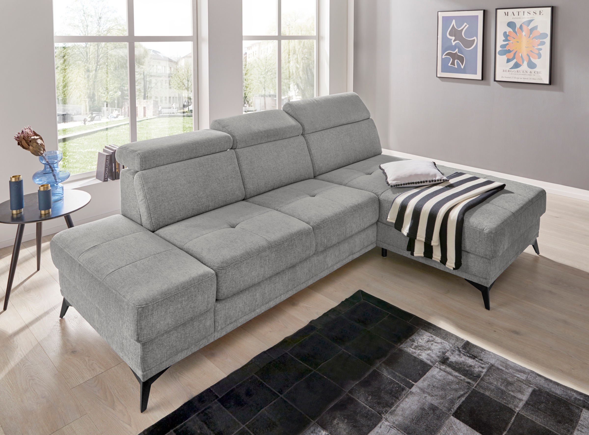 Home affaire Ecksofa "Cardiz L-Form" inkl.Kopfteilverstellung und Federkern günstig online kaufen