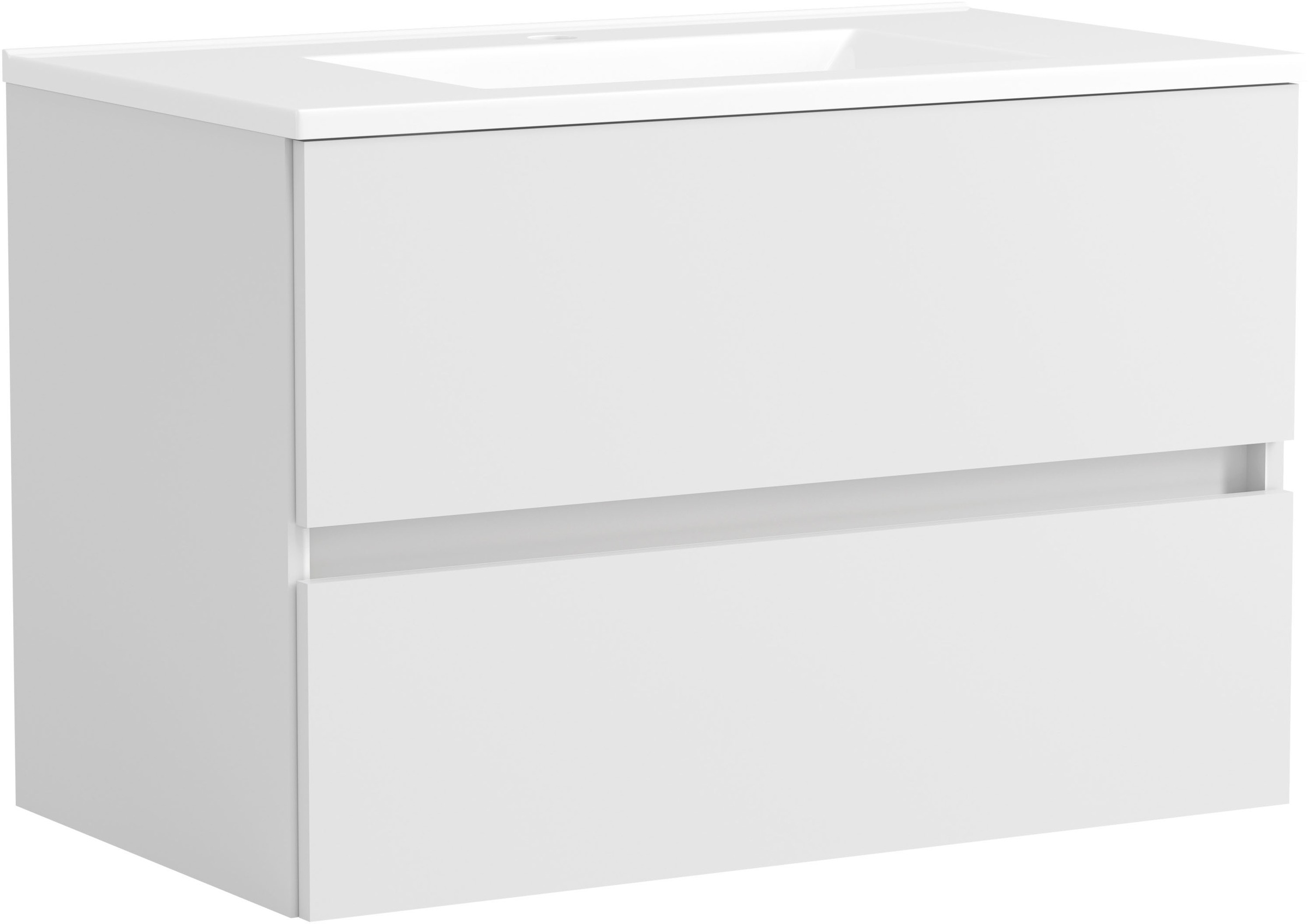 OTTO home Waschtisch "BOZEN, 2 Auszüge inklusive Becken und Montagematerial" Maße (B/H/T): ca. 80/52/45 cm, Badmöbel, Waschtisch, Stauraum, modern