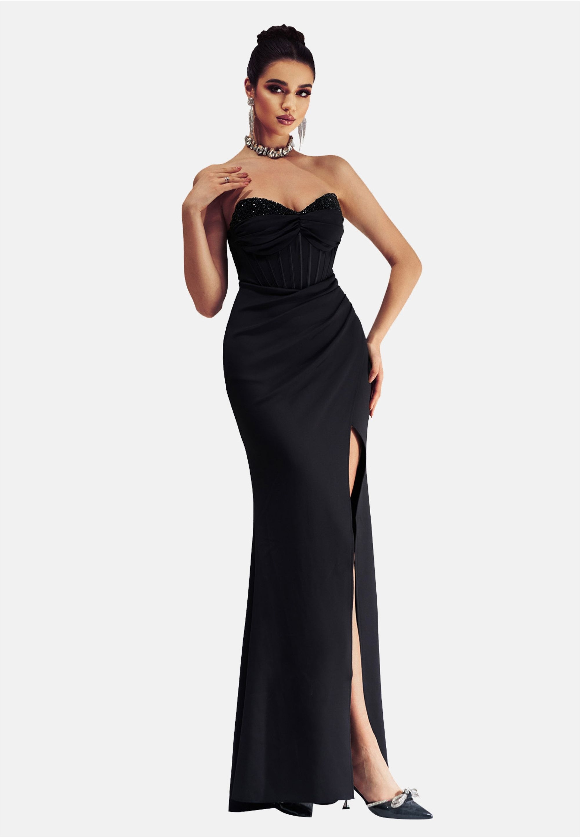Moda Minx Jerseykleid "Evelyn Long Dress", mit langem Beinschlitz günstig online kaufen