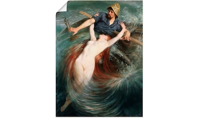 Artland Wandbild »Ein Fischer in den Fängen einer Sirene.«, klassische Fantasie, (1... kaufen