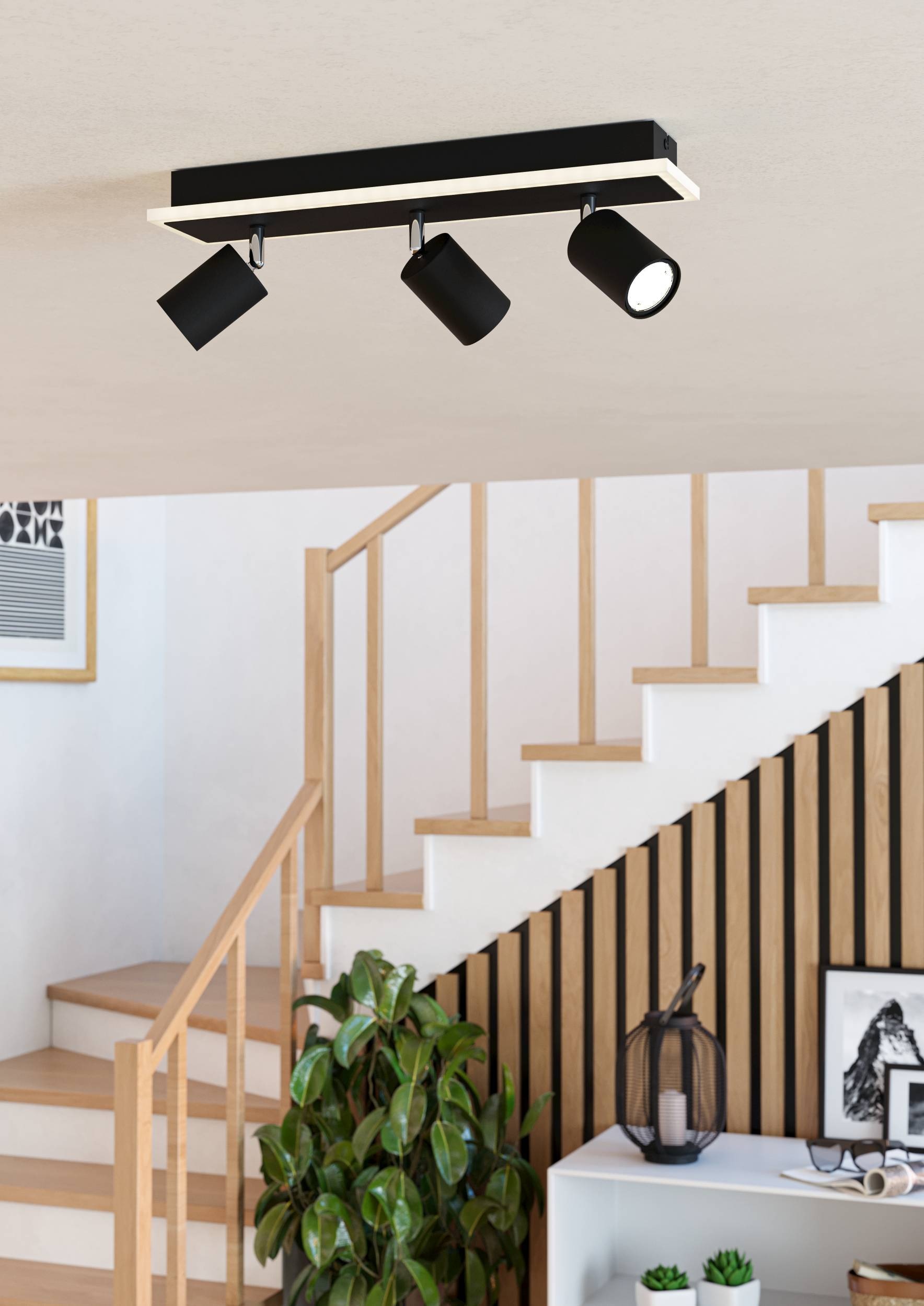 EGLO Deckenleuchte »Rimbocchi 1 Deckenlampe, Metall und Kunststoff, Spotbalken schwenkbar« LED-Modul 1 Stk. Warmweiß