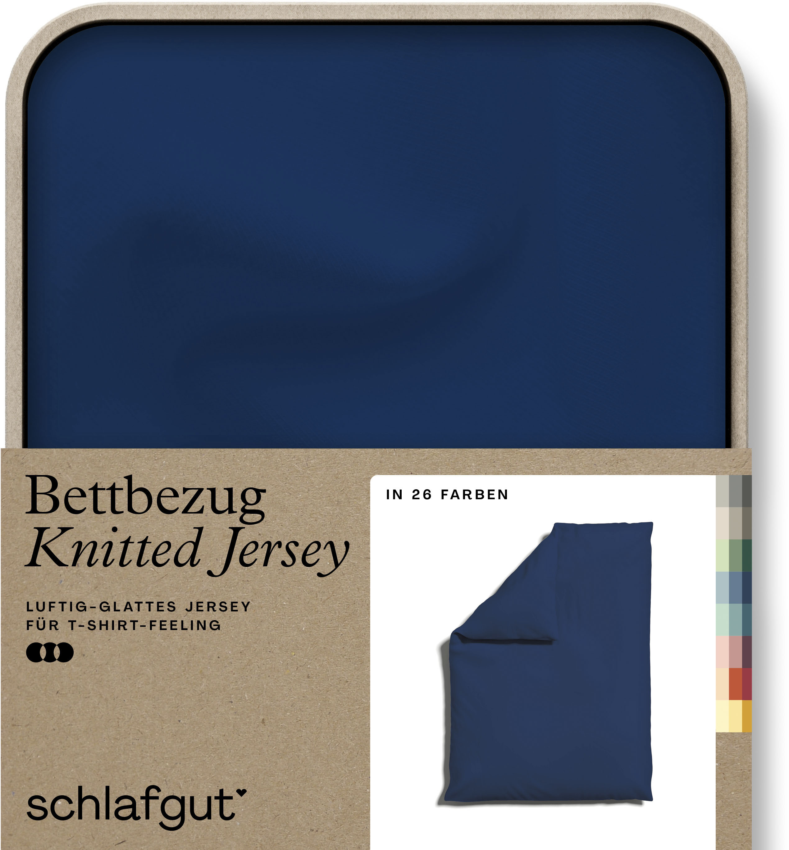 Schlafgut "Premium Bettbezug Knitted Jersey (1 St)" Ton-in-Ton Reißverschluss, Bio-Baumwolle mit Elasthan, Uni, OEKO Tex