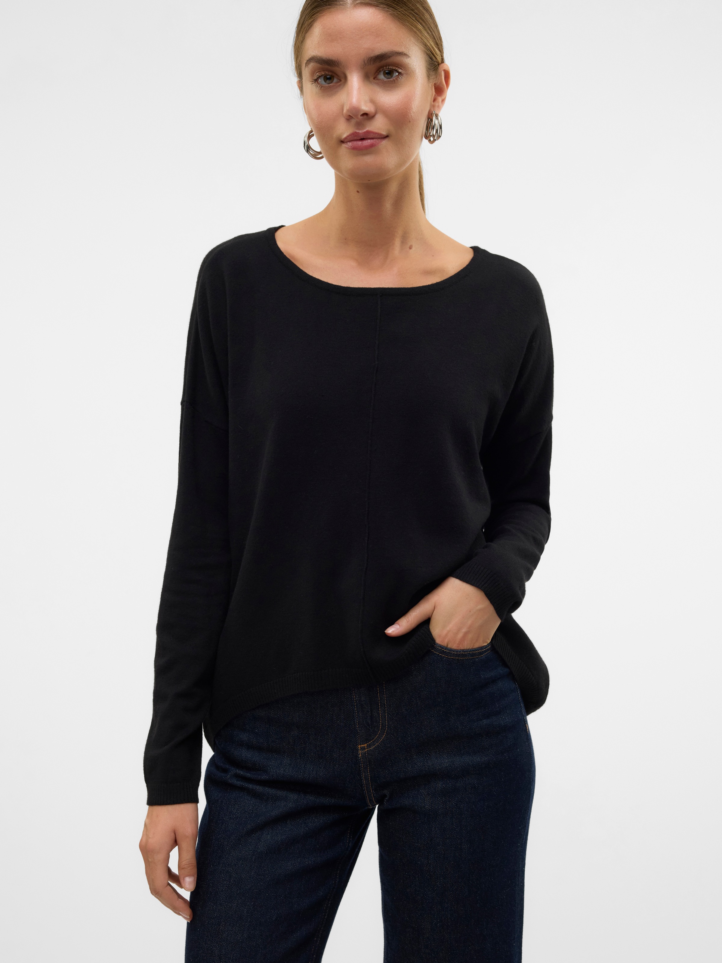 Vero Moda Rundhalspullover "VMBREEZE AURA LS ZIPPER BLOUSE NOOS" günstig online kaufen