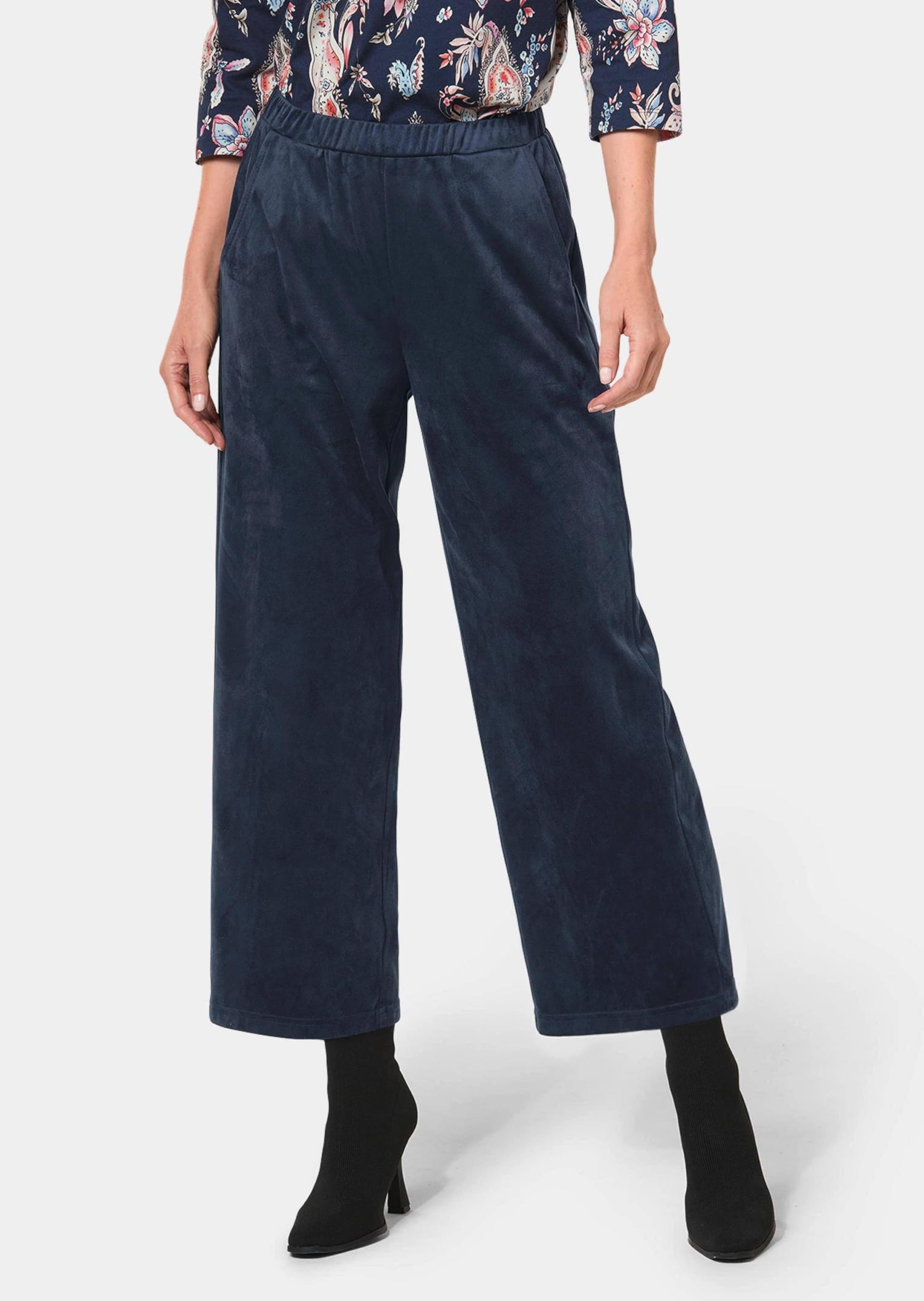 GOLDNER 7/8-Hose »Hose Trendstarke Culotte in Velourslederoptik«