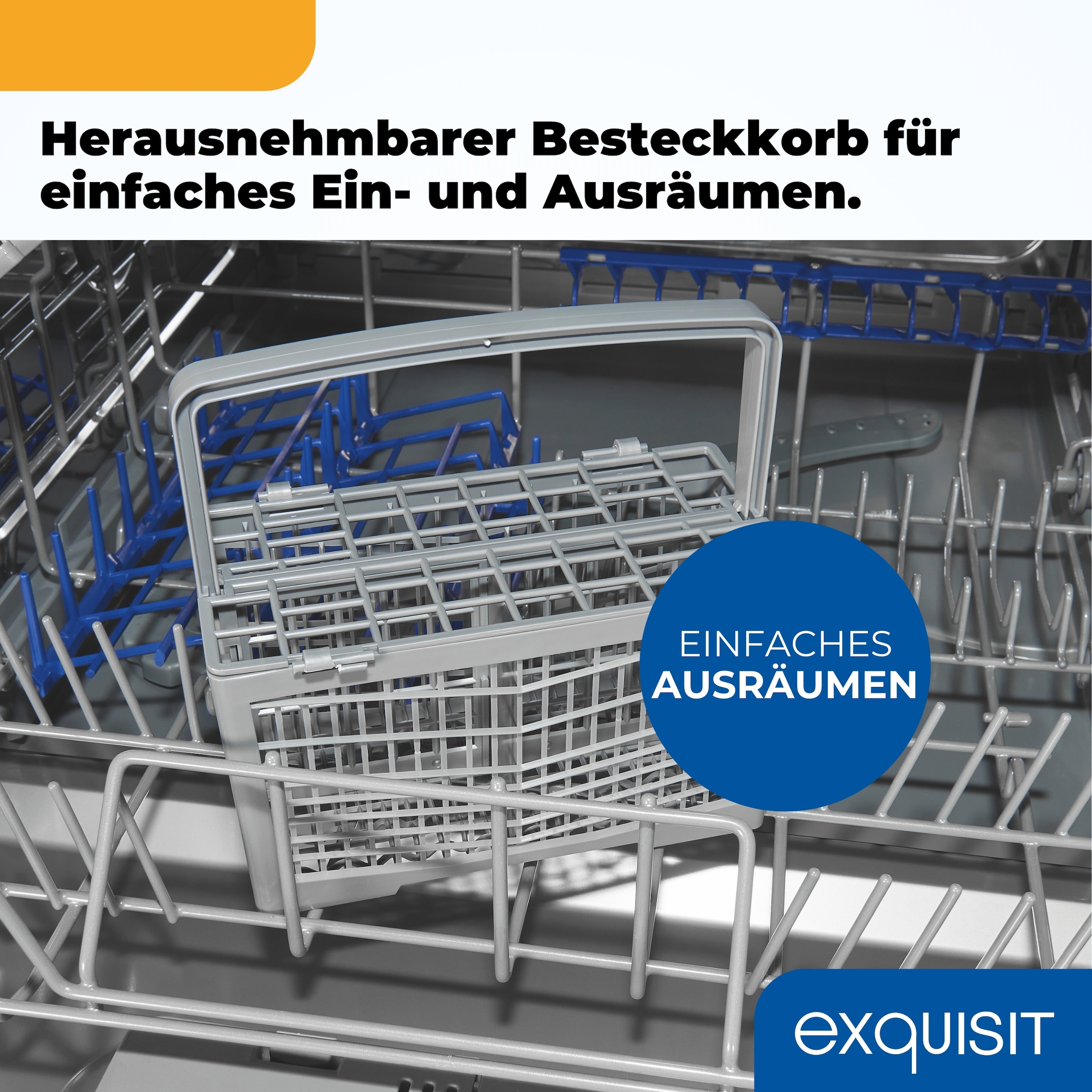 exquisit vollintegrierbarer Geschirrspüler 1060 »EGSP1060-E-030D« 6,5 l 6 tlg. Maßgedecke Kompakt in Arbeitshöhe einbaubar - Rückenschonendes Geschirreinräumen