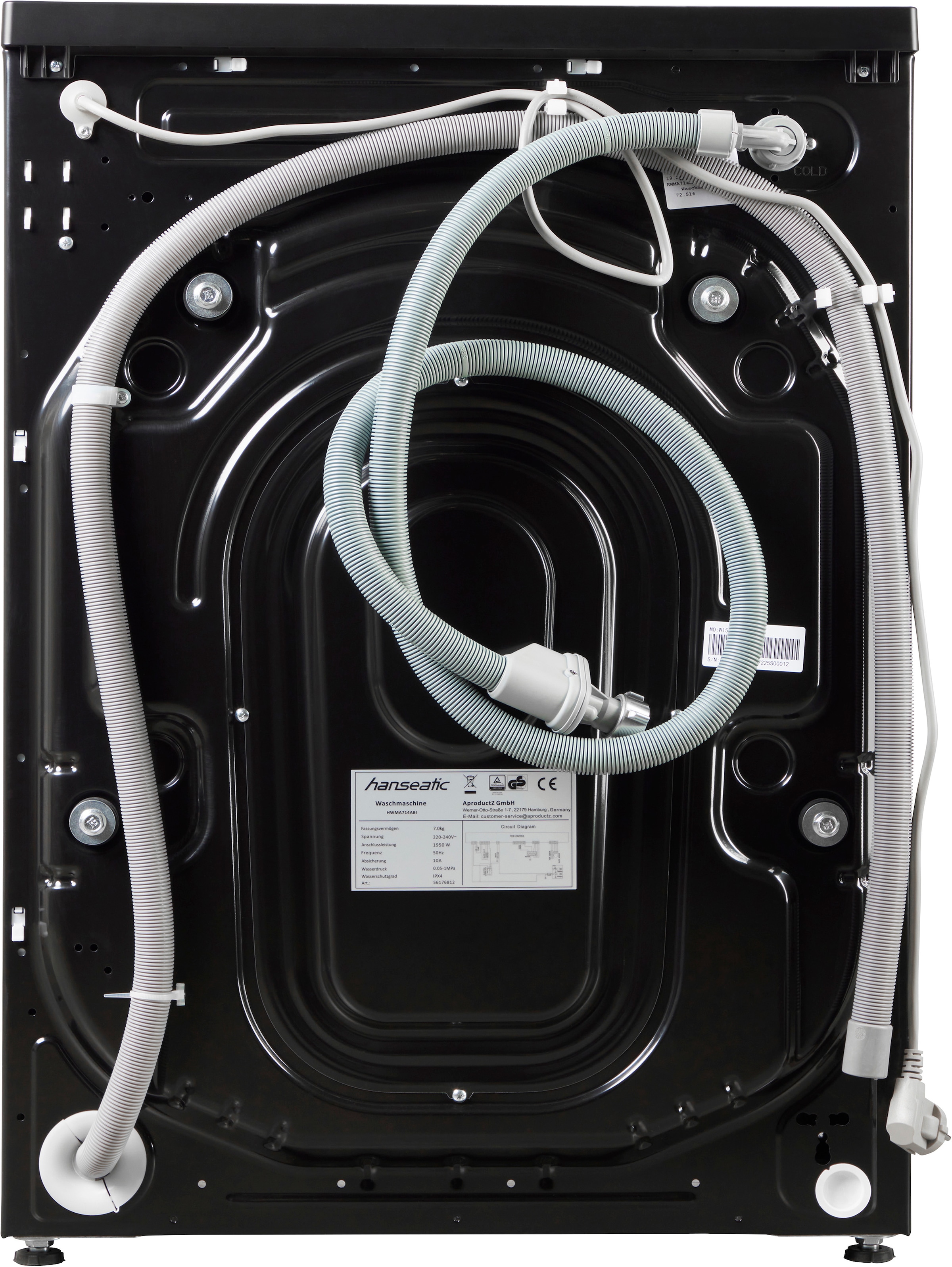 Hanseatic Waschmaschine »HWMA714ABI« 7 kg 1400 U/min Überlaufschutzsystem