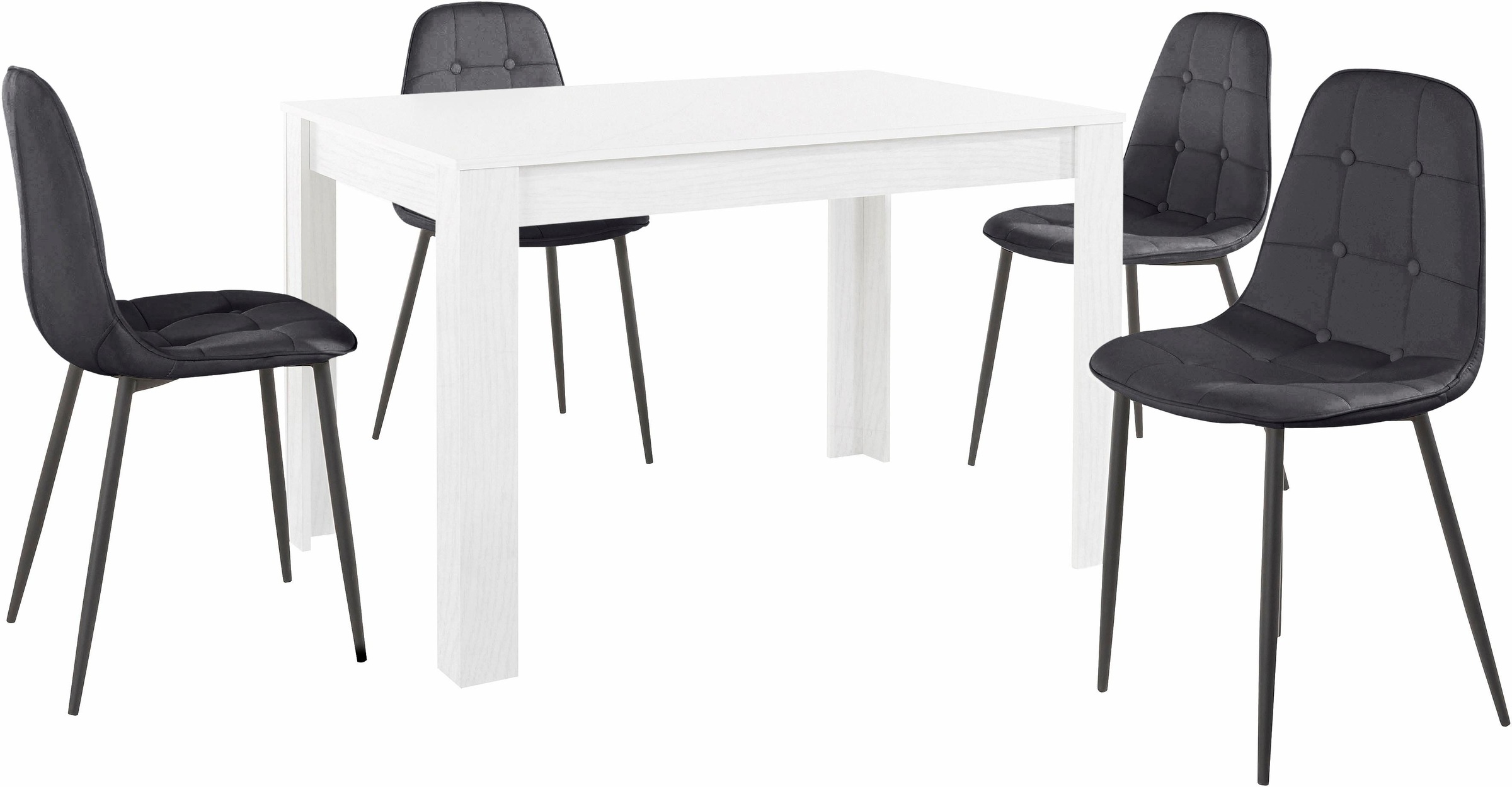 OTTO home Essgruppe Set, 5 Stk. tlg. mit Esstisch 120 cm breit