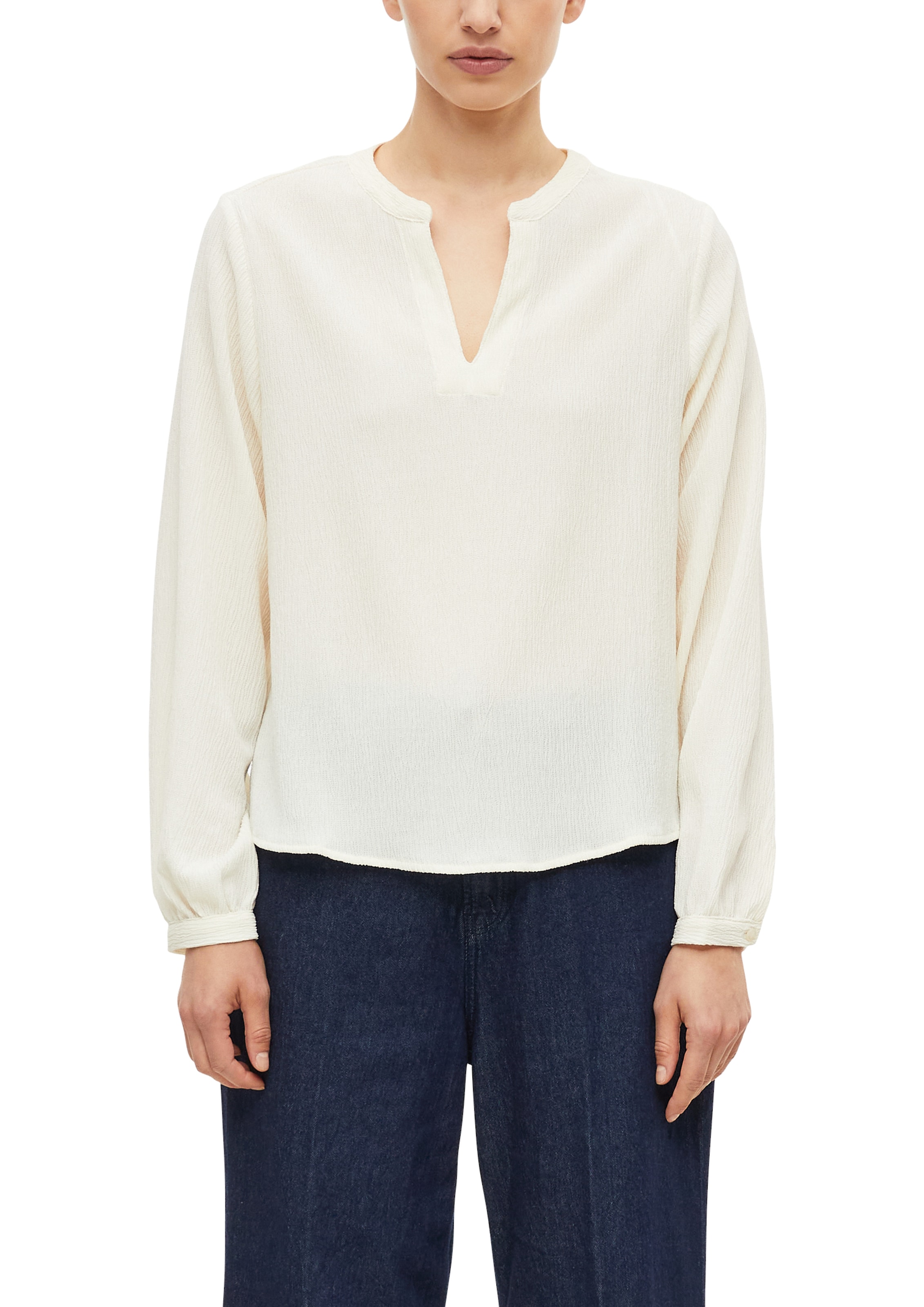 s.Oliver Langarmbluse im Tunika-Stil und mit Splitneck / Stretch