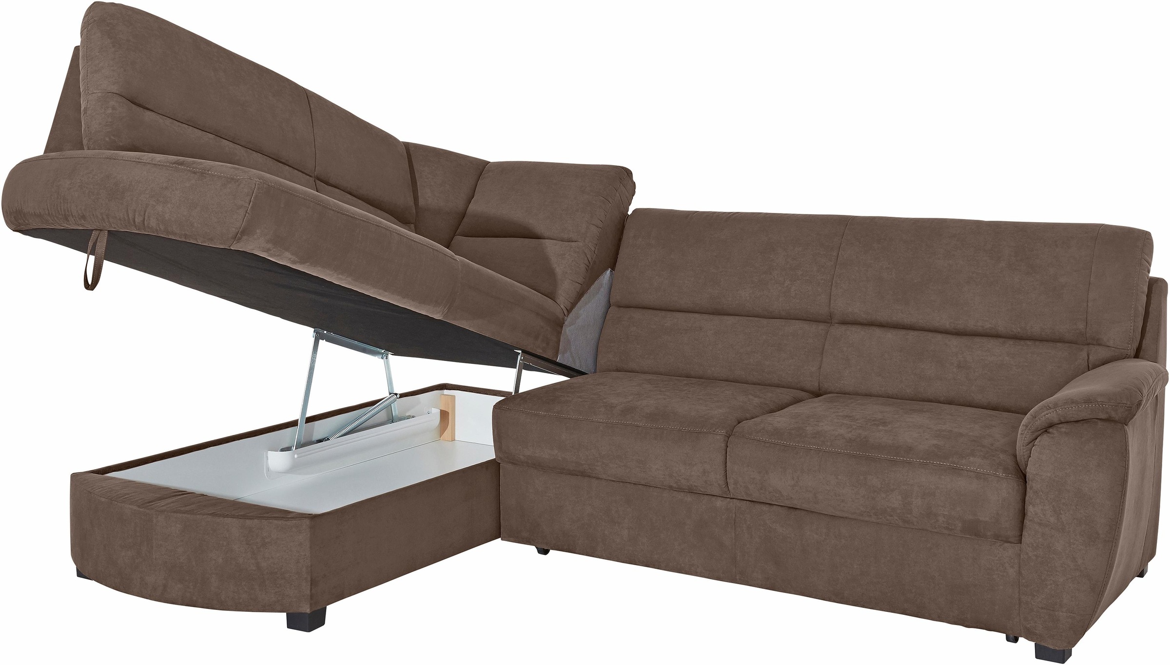sit&more Ecksofa »Pandora L-Form«, wahlweise mit Bettfunktion und Bettkasten