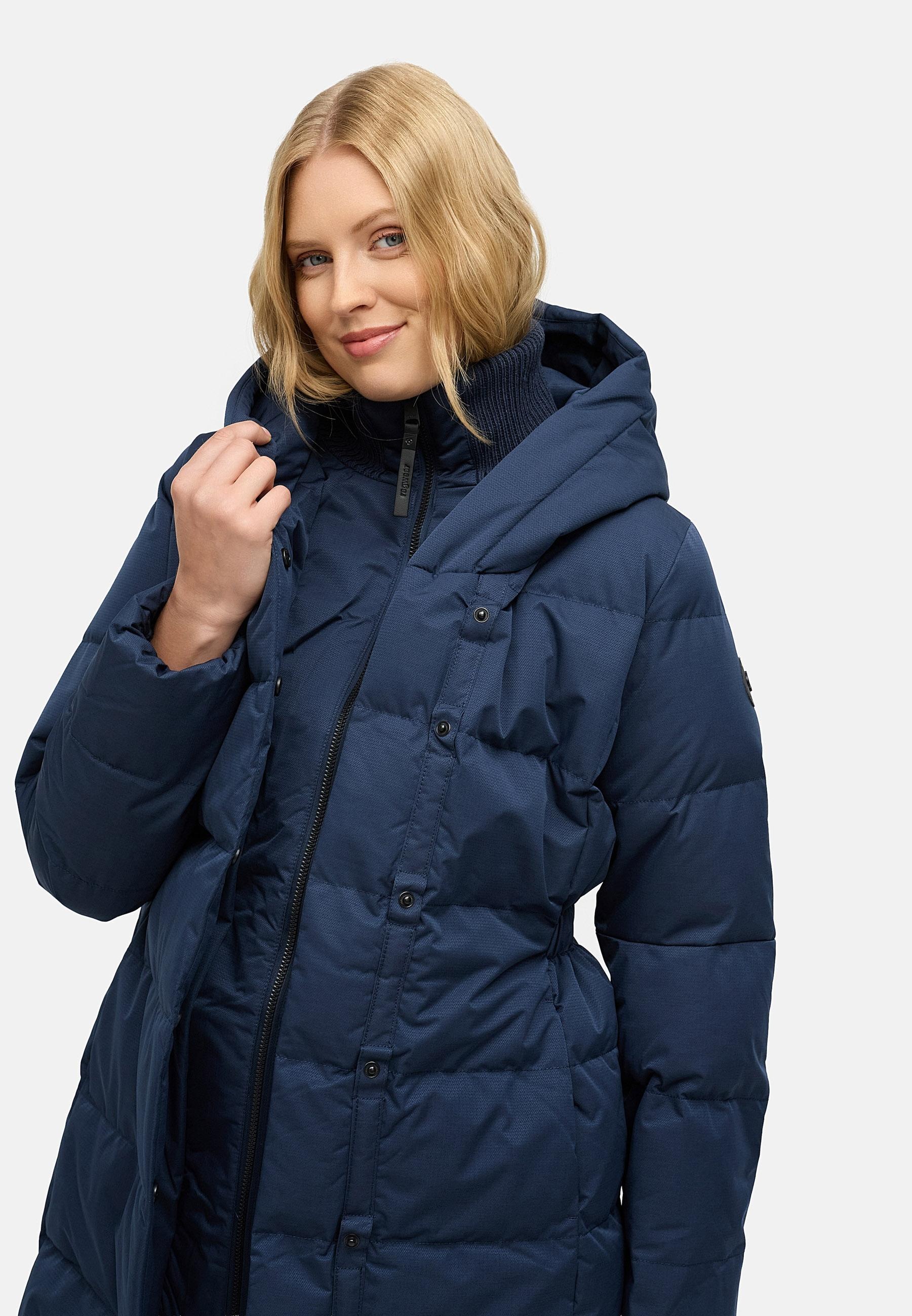 Ragwear Steppmantel »Niani YOUMODO«, Warmer Wintermantel mit hohem Kragen und Kapuze