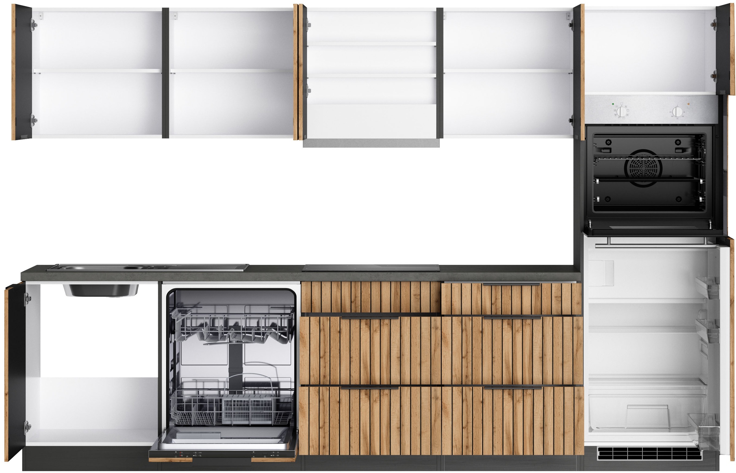 KOCHSTATION Küchenzeile "KS-Lagos, Breite 300 cm, wahlweise mit E-Geräten" günstig online kaufen