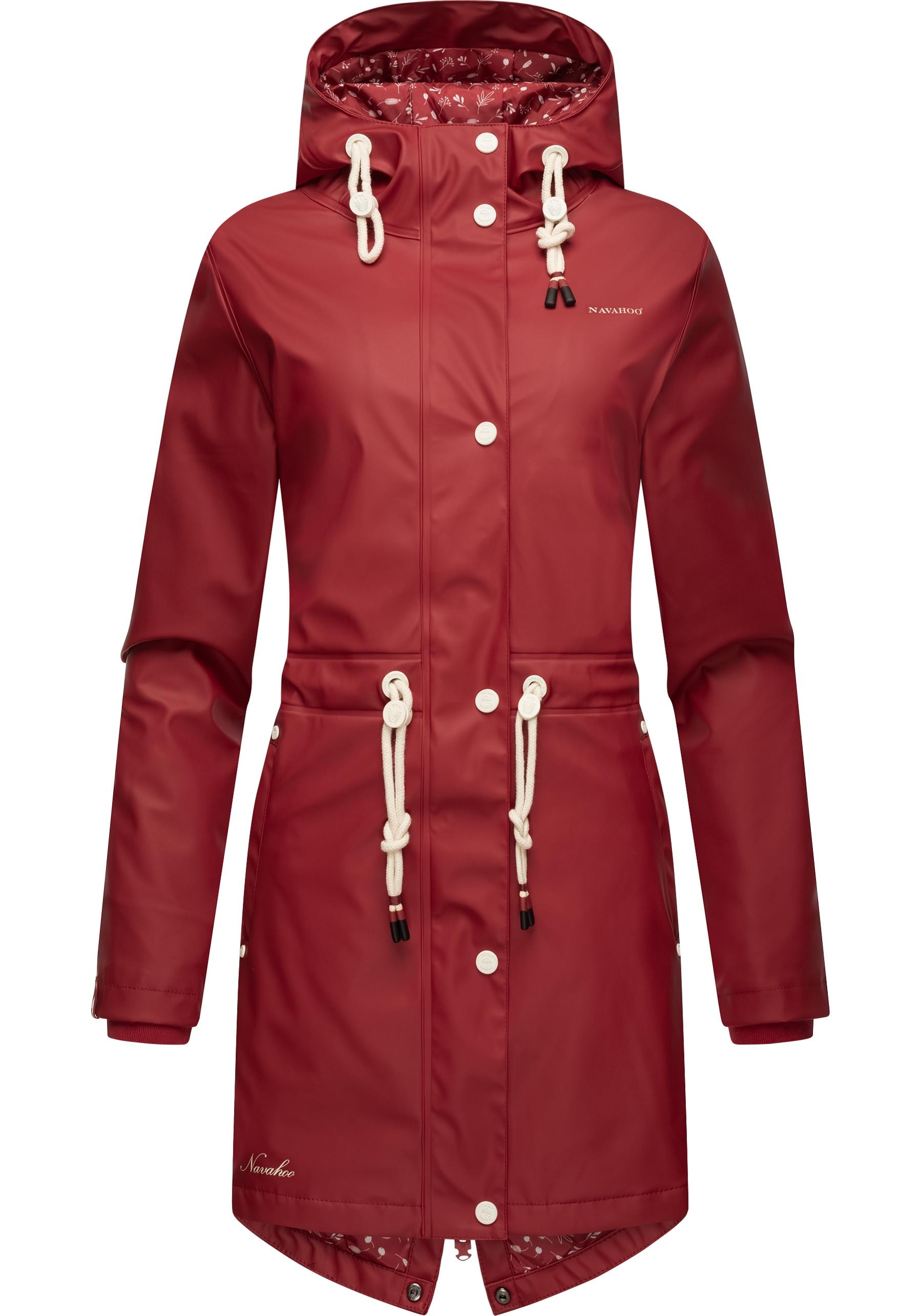 Navahoo Regenjacke "Flower of Ocean", mit Kapuze, modischer Damen Outdoor Regenmantel