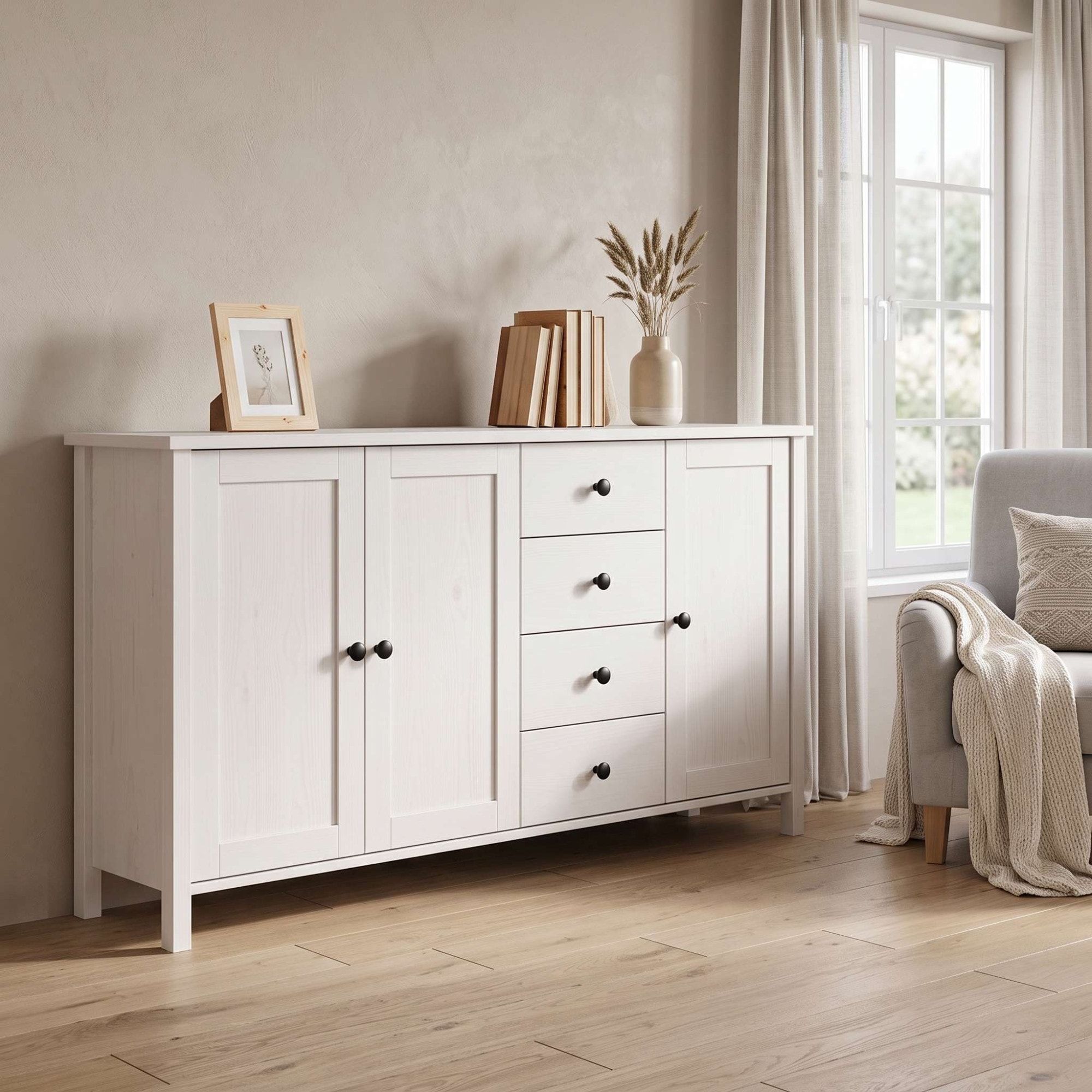 OTTO home Sideboard »Mikkeli Kommode« aus massiver FSC®-zertifizierter Kiefer, moderner Landhausstil