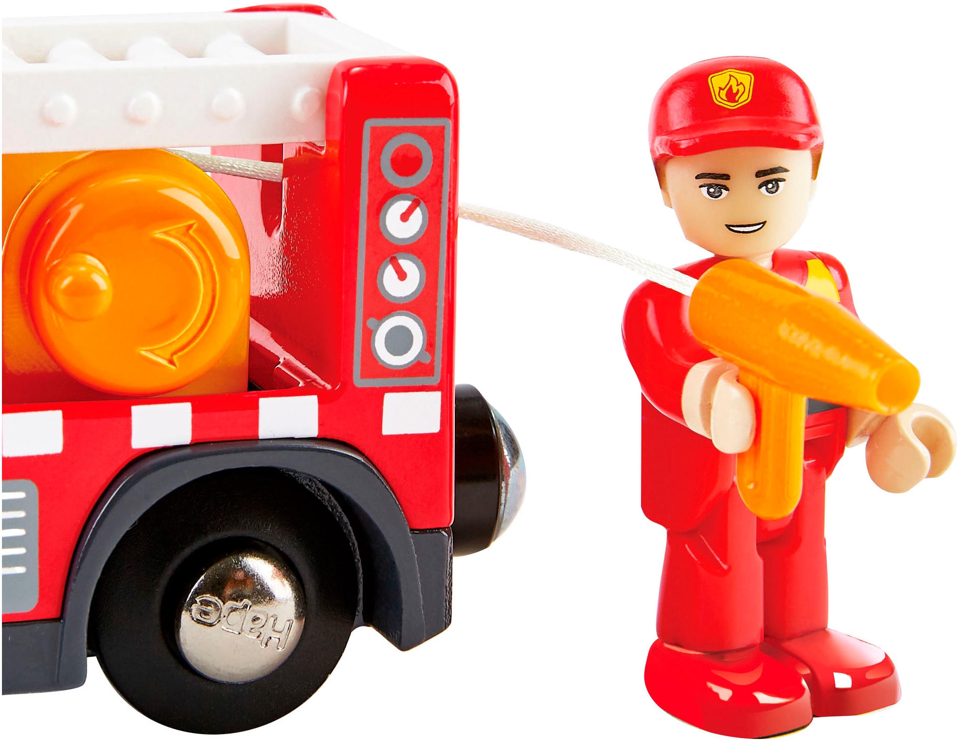 Hape Spielzeug-Feuerwehr »Feuerwehrauto mit Sirene«, mit Licht und Sound