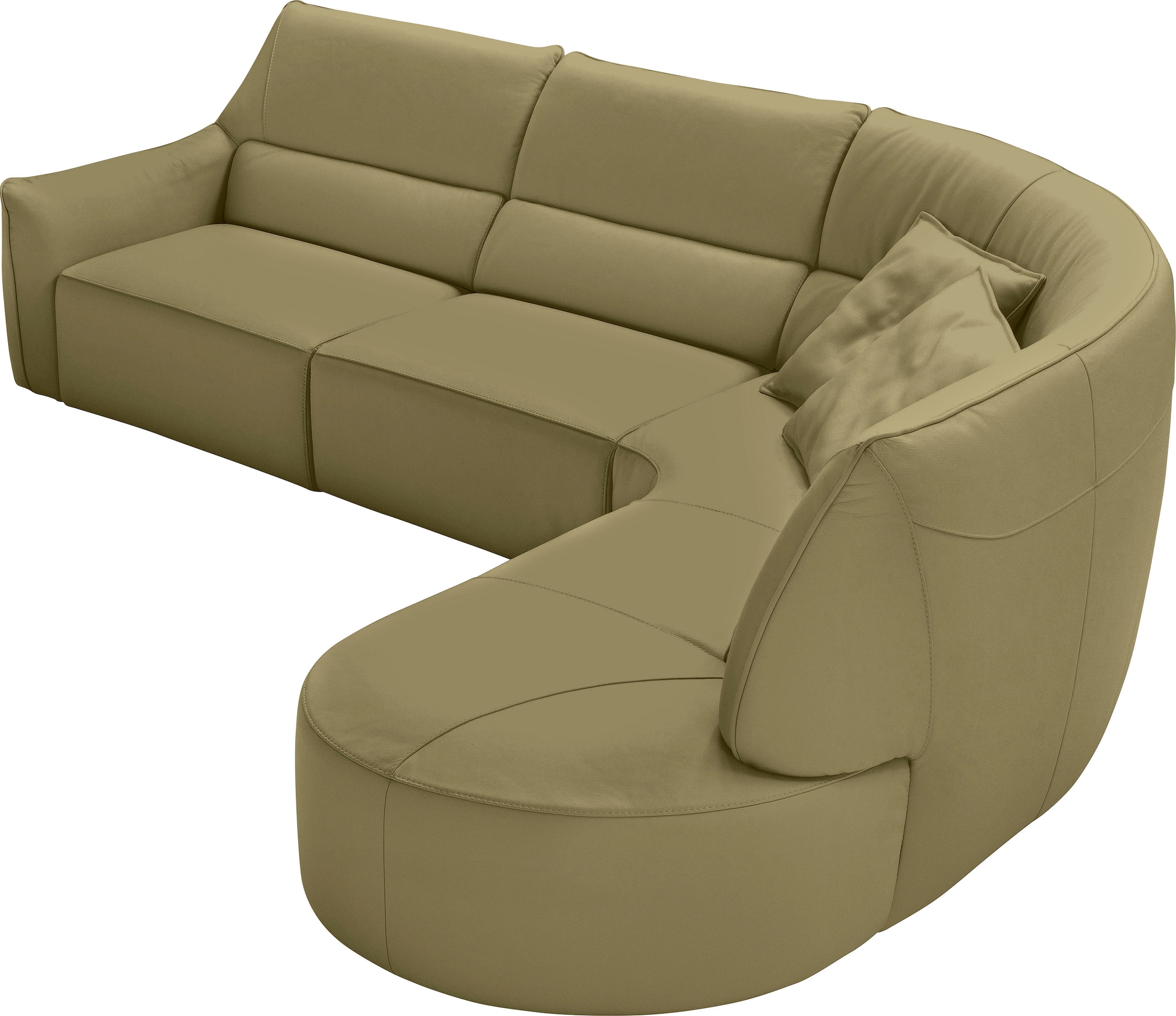 Egoitaliano Ecksofa "Puffy, extravagant & edel, Retro Designsofa, hoher Sitzkomfort, L-Form" mit Ottomane, wahlweise mit und ohne elektrischer Relaxfunktion