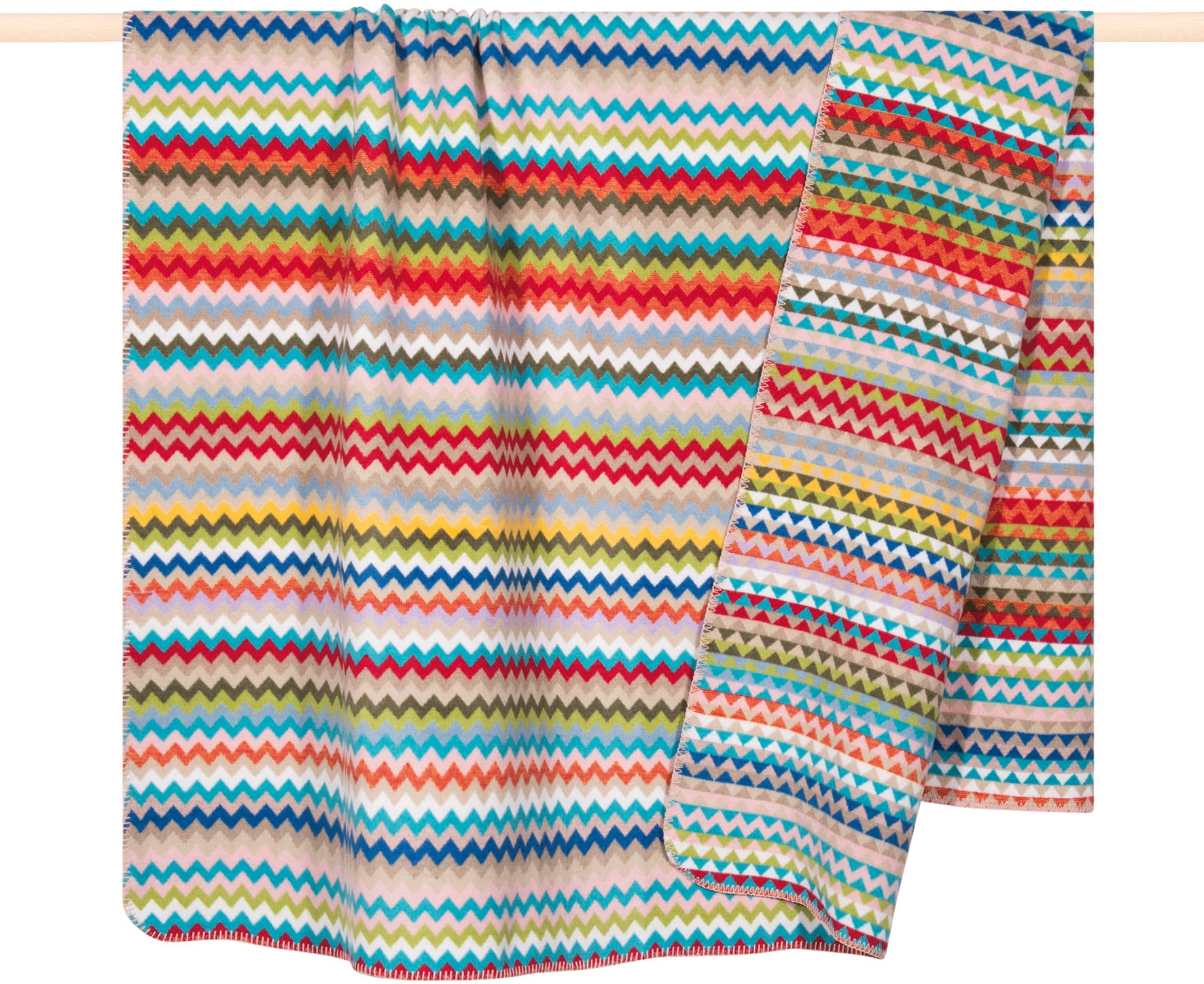 PAD Wohndecke "CELIN" Made in Europe, Wendefunktion, gestreift, Zick Zack Muster, 150x200 cm