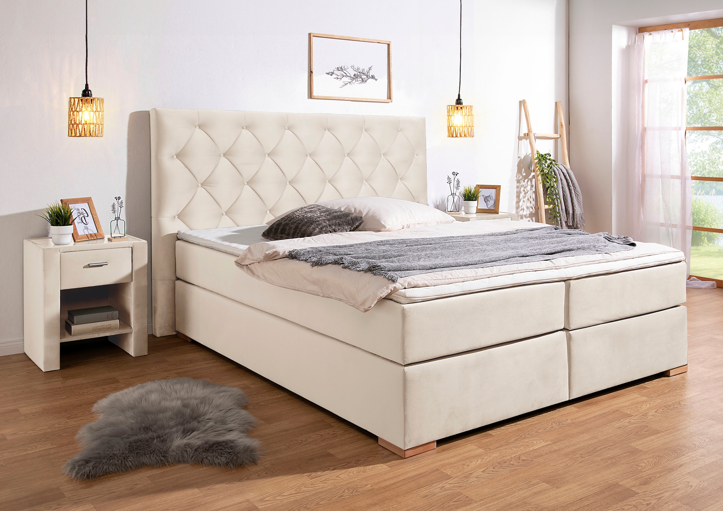 Home affaire Boxspringbett ""Chalon"", inkl. Topper, Matratze in H2, H3 ode günstig online kaufen