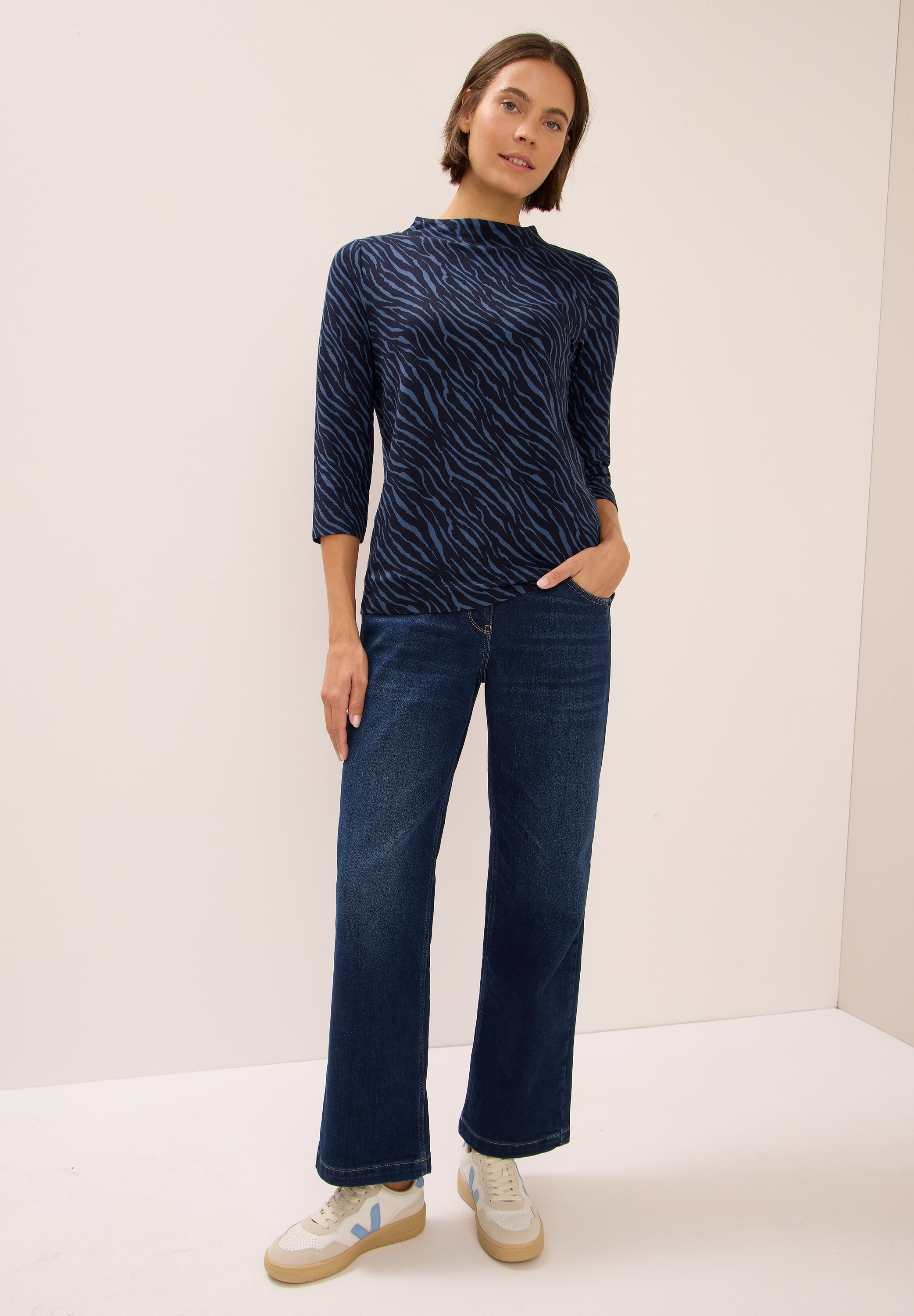 Cecil 3/4-Arm-Shirt, im soften Baumwoll-Mix