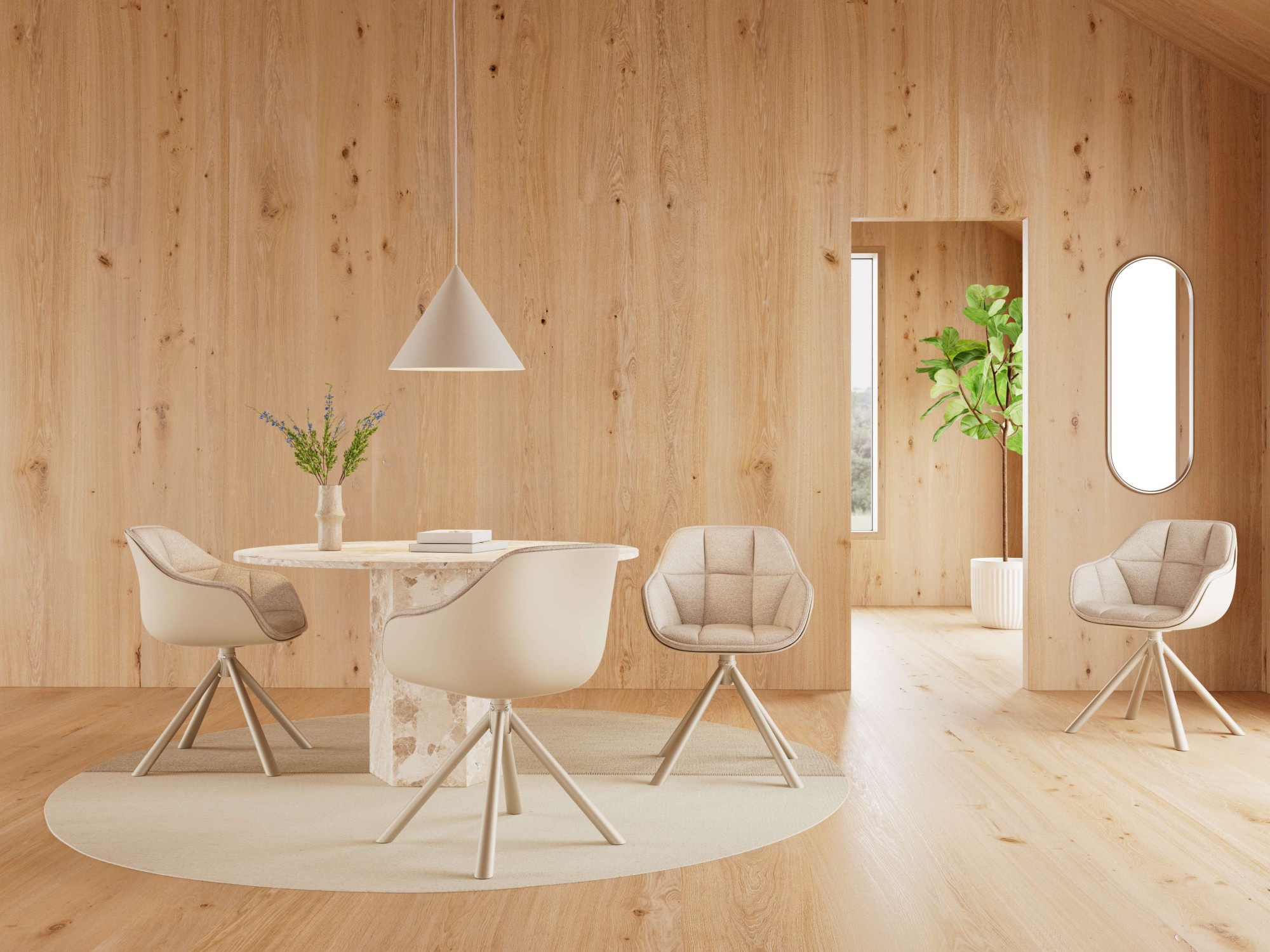 ACTONA GROUP Esszimmerstuhl »Polsterstuhl« (Set) Stuhl, beige, drehfunktion, Verpackungseinheit 2
