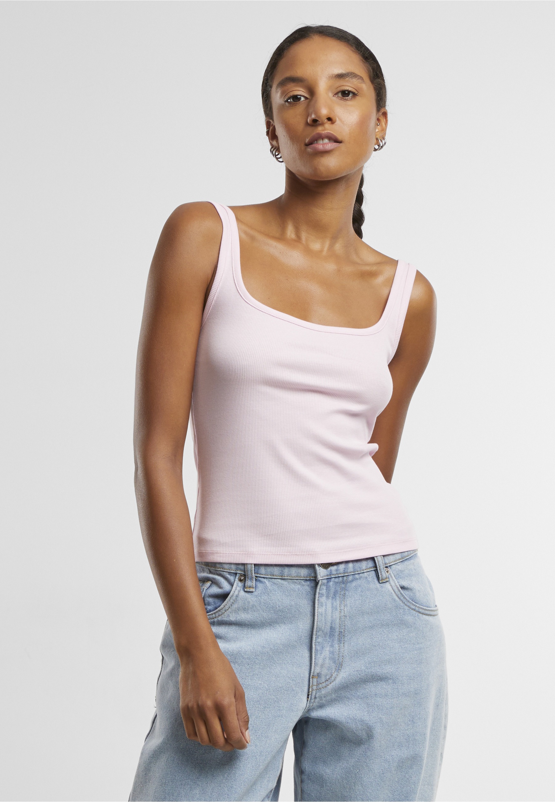 URBAN CLASSICS Muskelshirt »Urban Classics Ladies Wide Neck Rib Top 2-Pack« 1