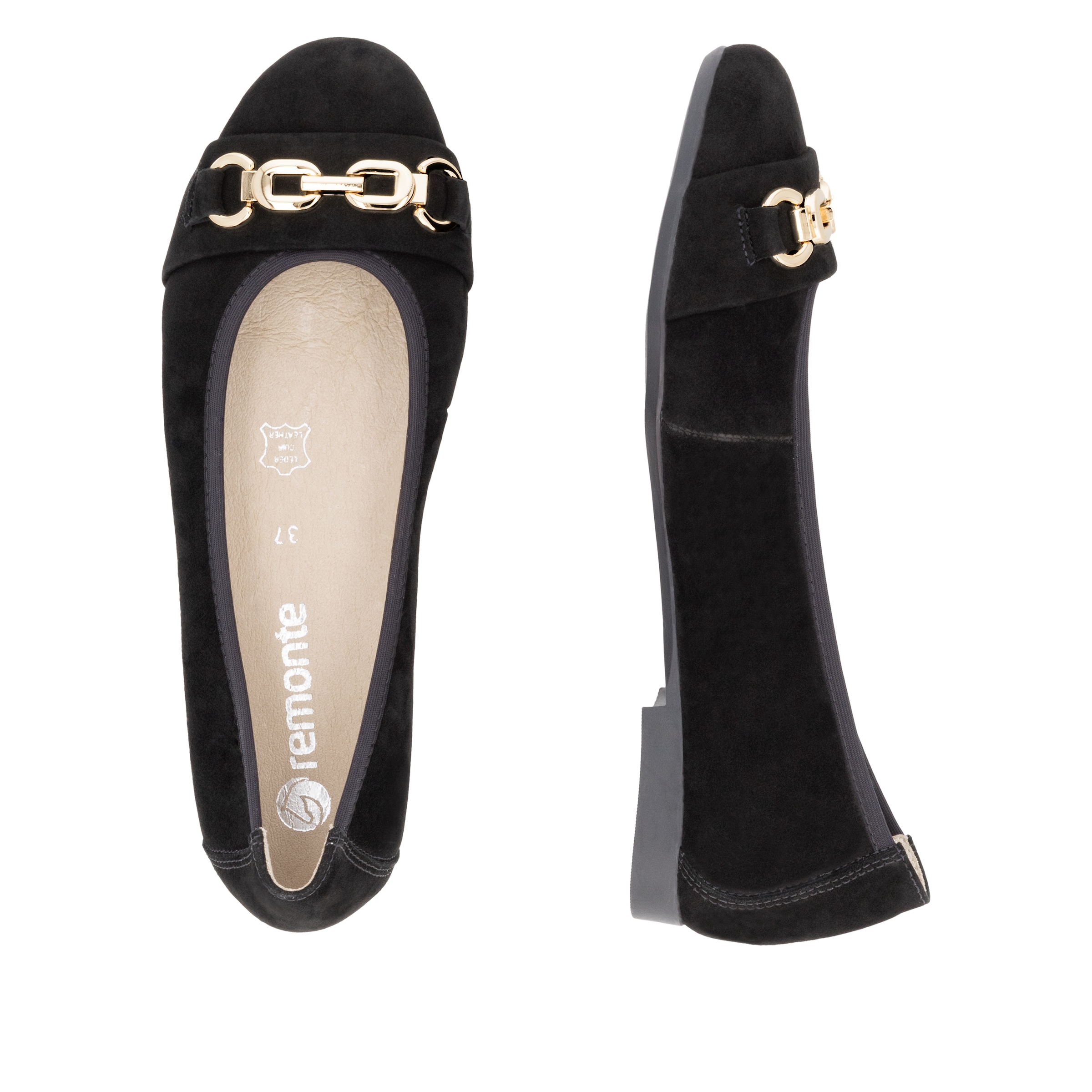 Remonte Ballerina, Blockabsatz, Pumps, Businessschuh mit Schmuckspange