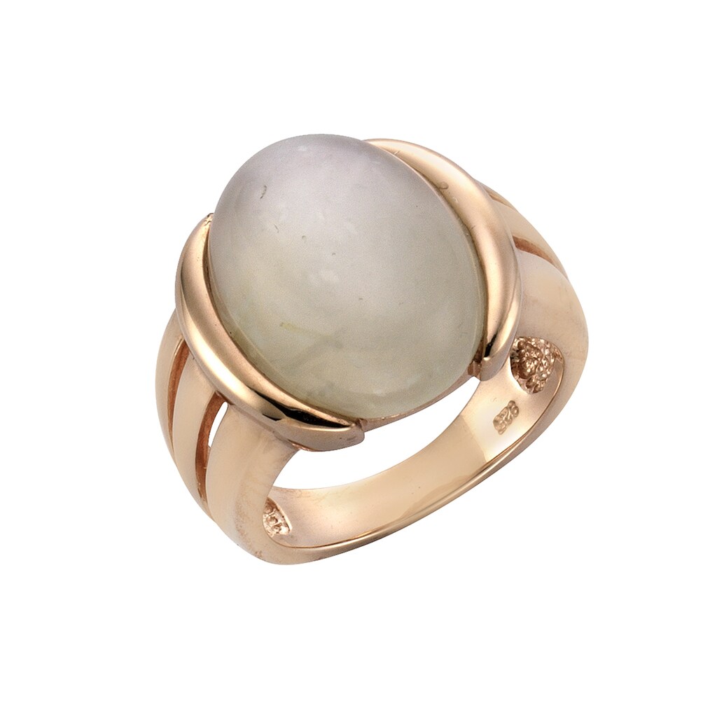 Zeeme Fingerring »925/- Sterling Silber rotvergoldet Mondstein«