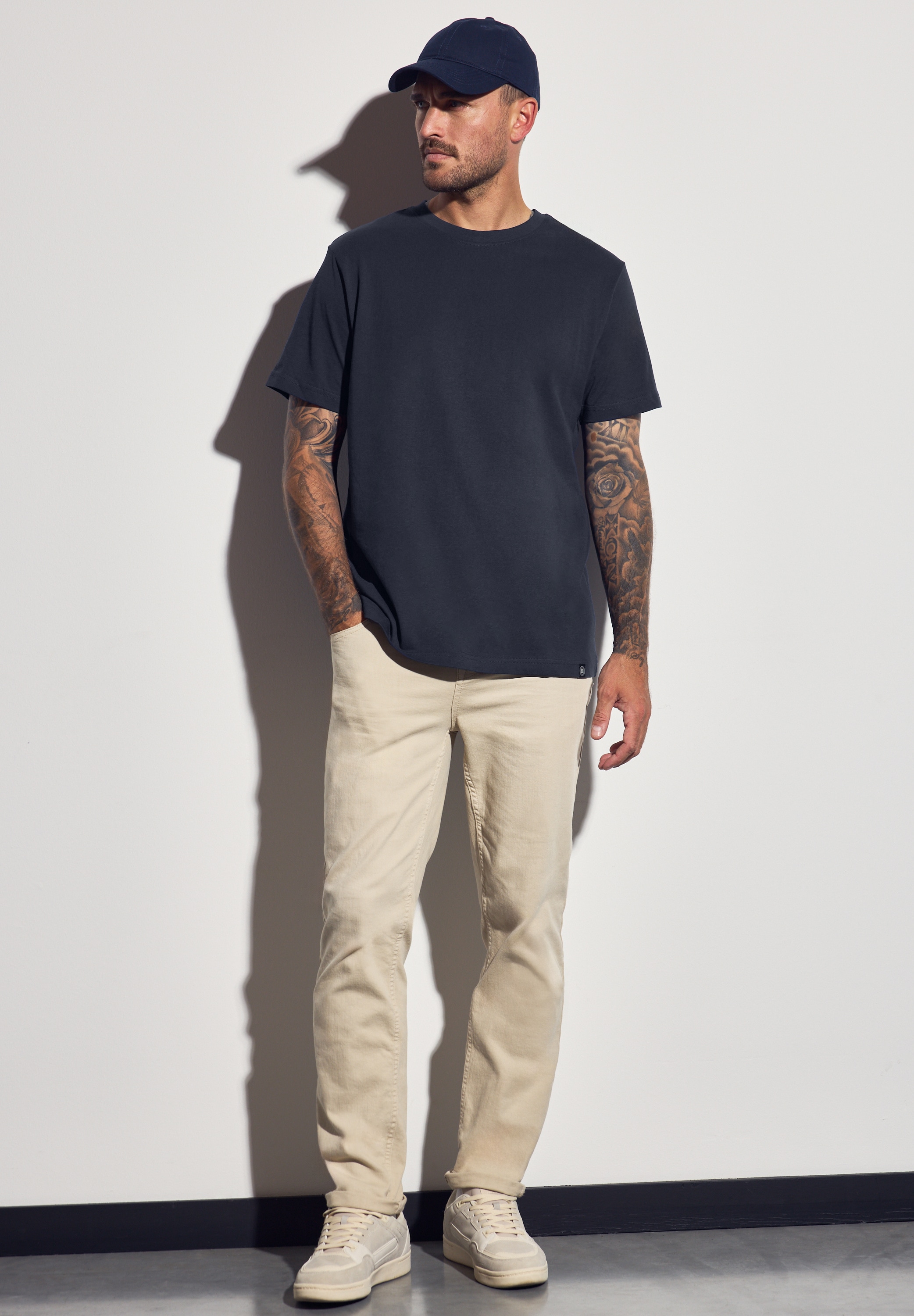 STREET ONE MEN T-Shirt, aus reiner Baumwolle
