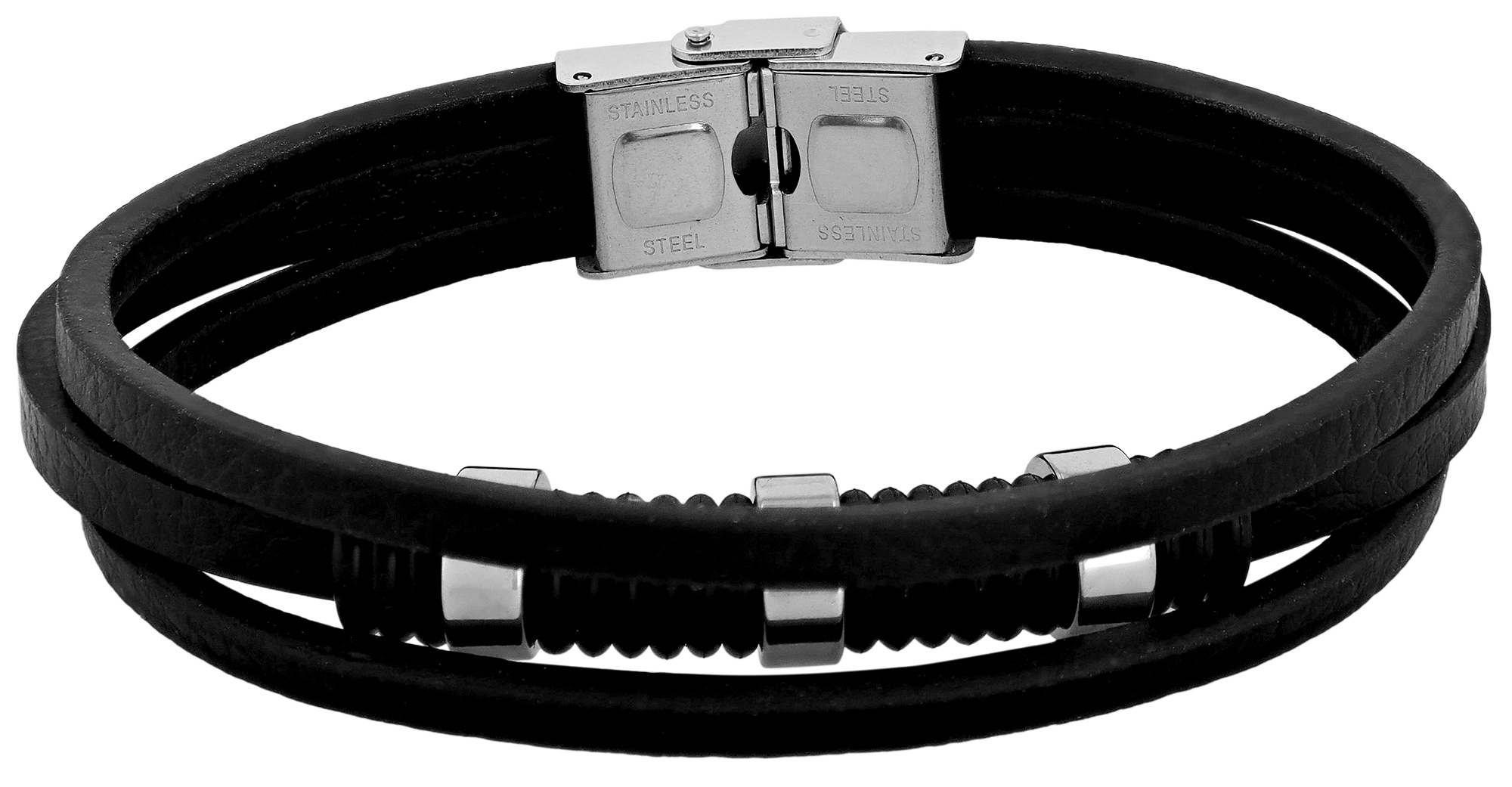 Adelia's Leather Bracelet Black 22.5cm 2