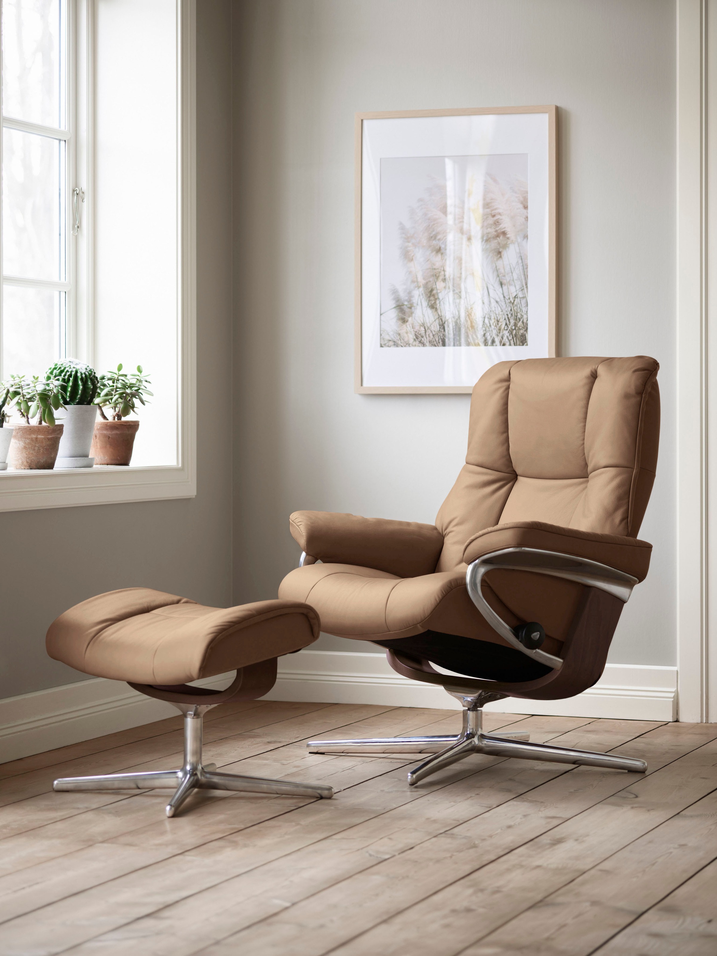 Stressless® Relaxsessel »Mayfair«, mit Cross Base, Größe S, M & L, Holzakzent Braun