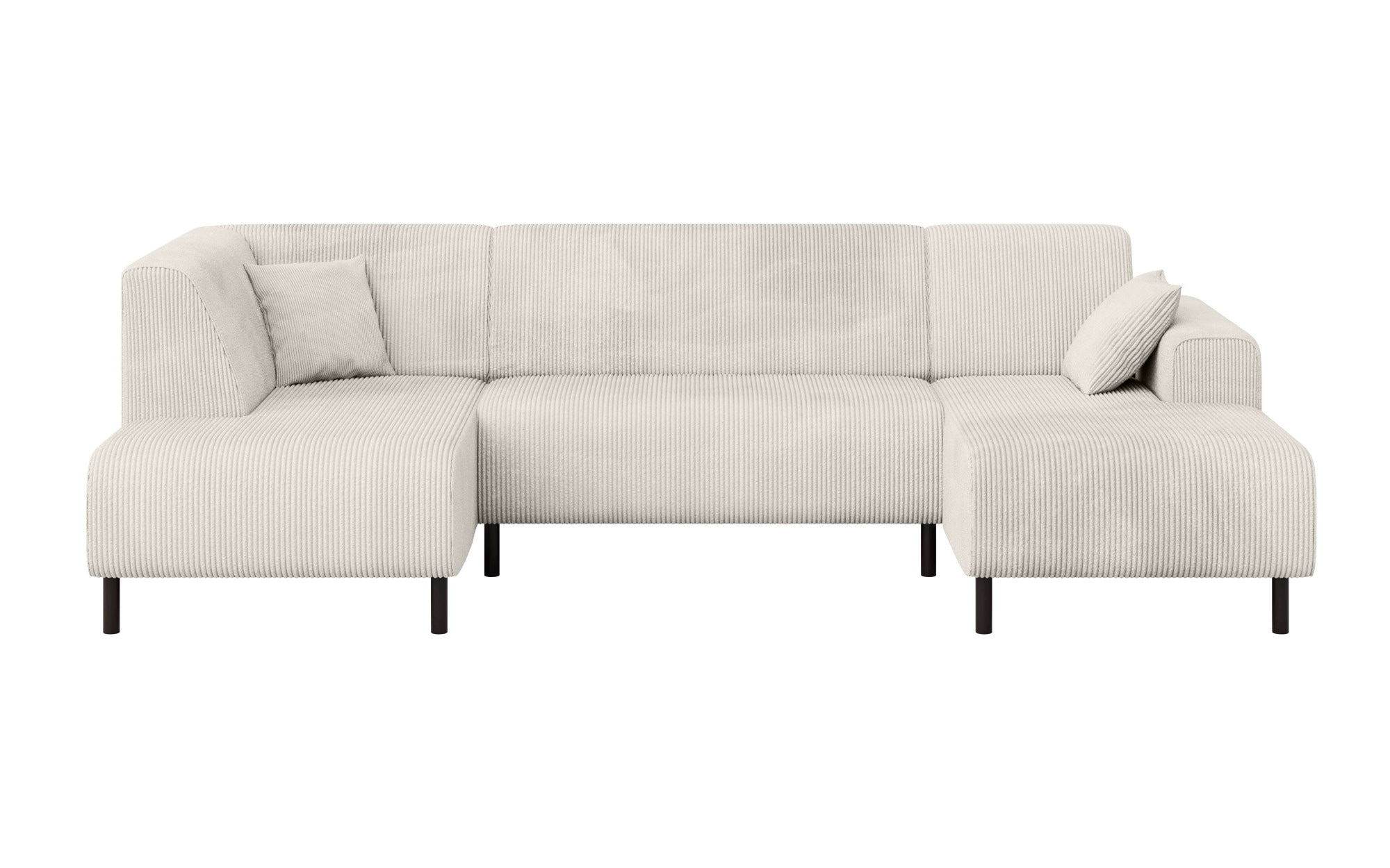 Home affaire Wohnlandschaft »ARROS U-Form mit Wellenunterfederung, Maße B/T/H: 300/163/81 cm«, incl. Zierkissen, mit Recamiere links/rechts bestellbar, auch in Cord