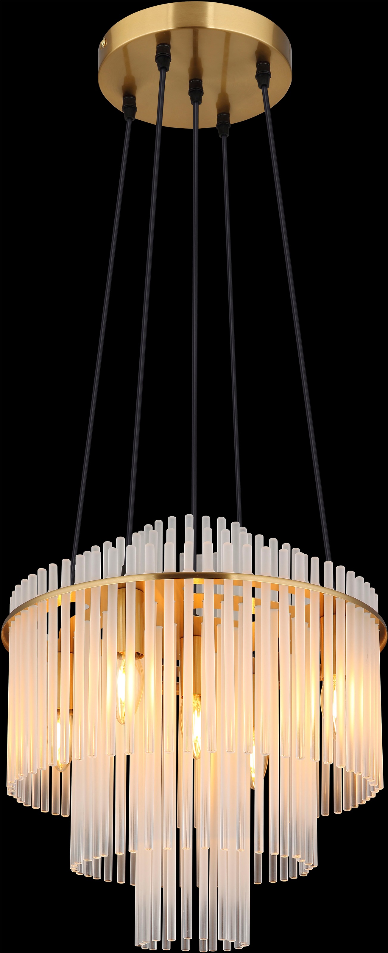 GLOBO LIGHTING Hängeleuchte »GORLEY« E14 1 Stk. Hängelampe goldfarben Glasstäbe opal klar verlaufend elegant