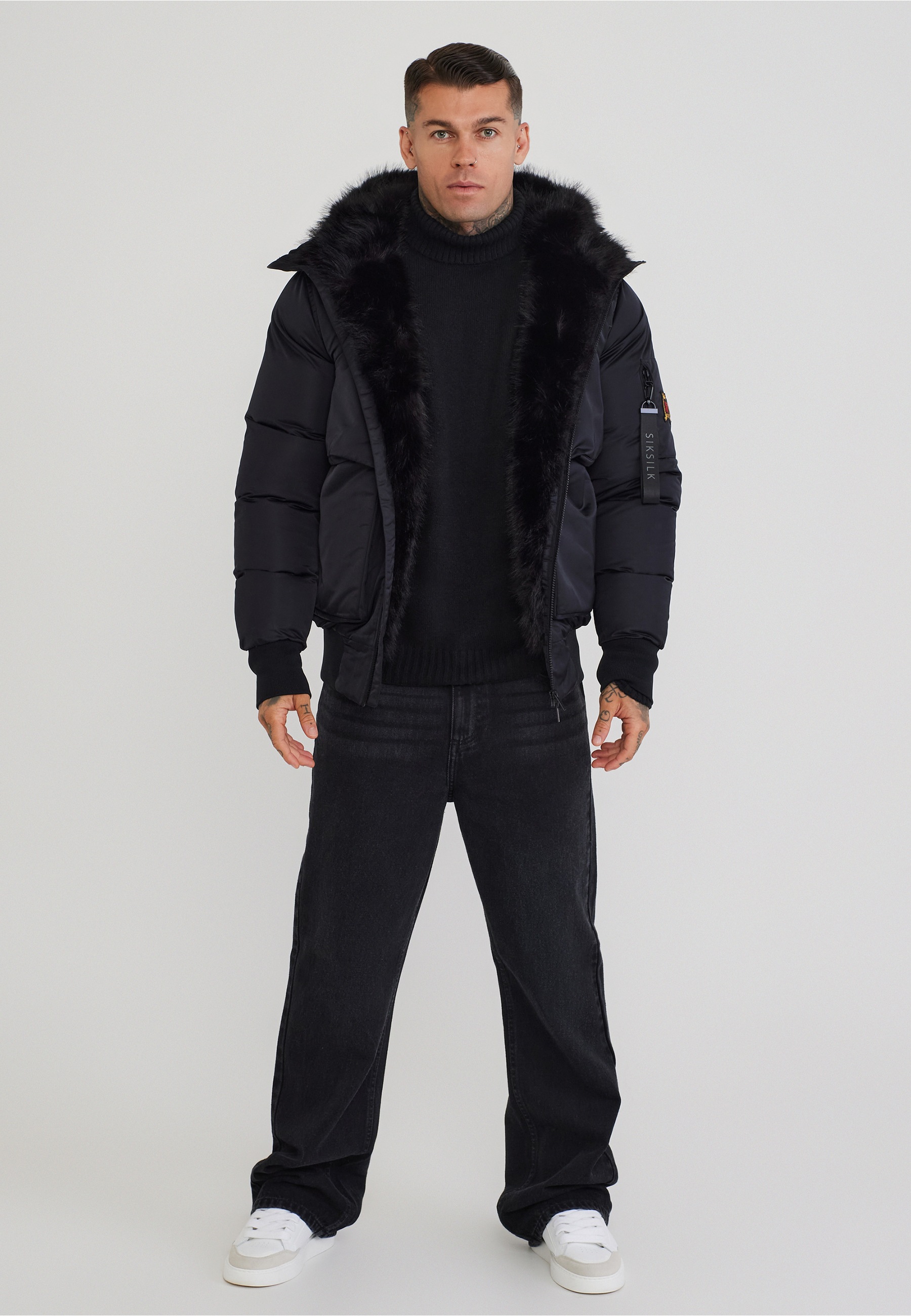 Siksilk Outdoorjacke »SikSilk Hooded Bomber Jacket« 1 Stk. tlg. mit Kapuze