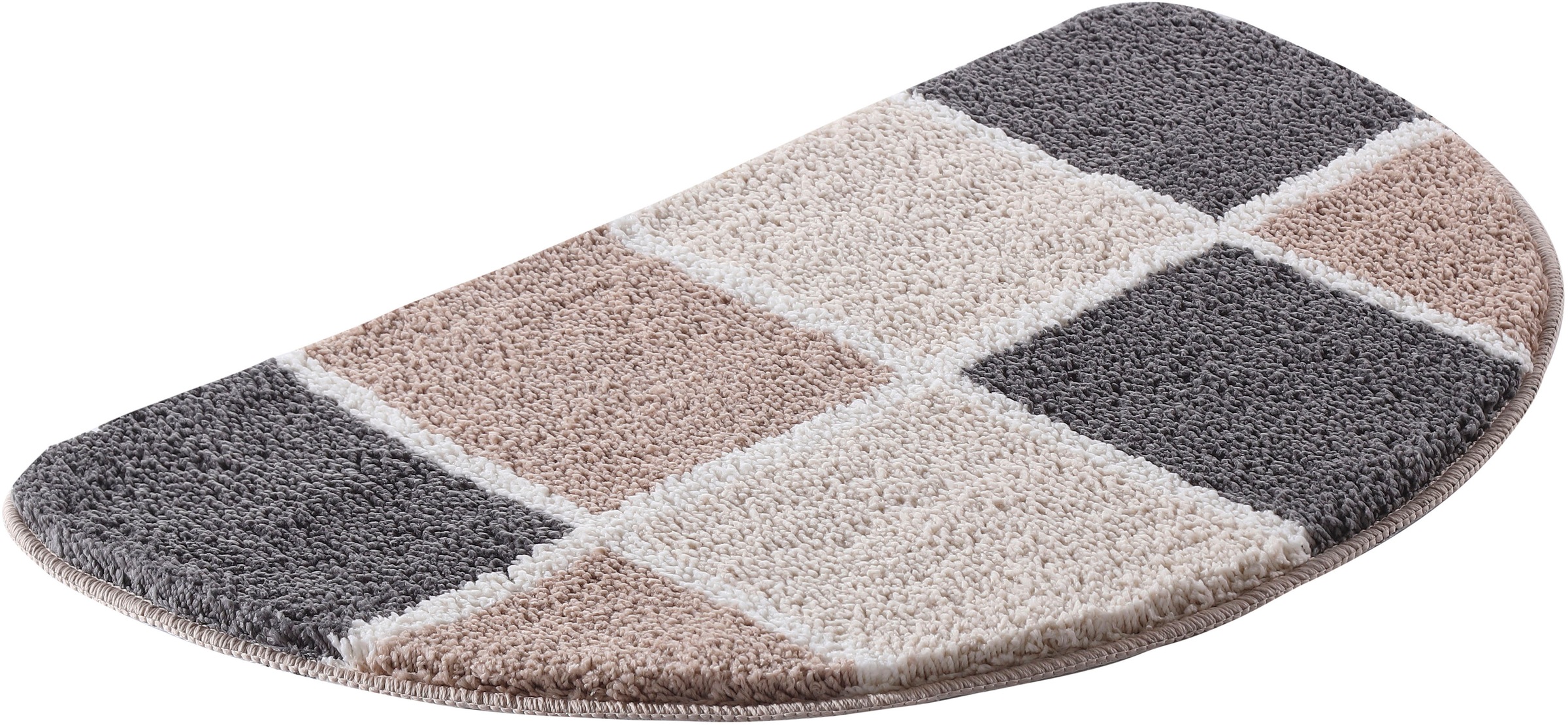 my home Badematte "Anna mit Kachelmuster, Badvorleger, Badezimmer Teppich, günstig online kaufen