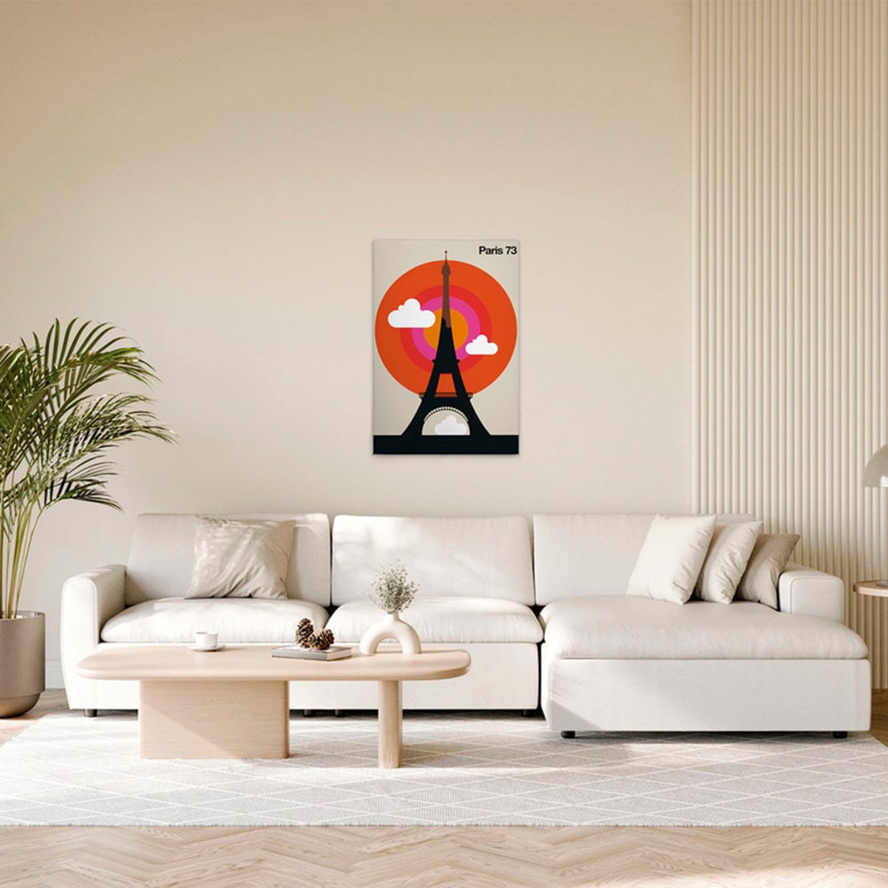 A.S. Création Leinwandbild "Paris73 - Wandbild Creme Schwarz Orange Keilrah günstig online kaufen