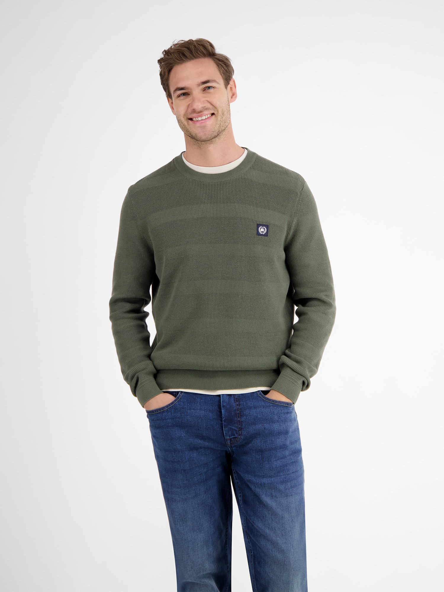 LERROS Strickpullover "LERROS Strickpullover für Herren, tonal gestreift" günstig online kaufen