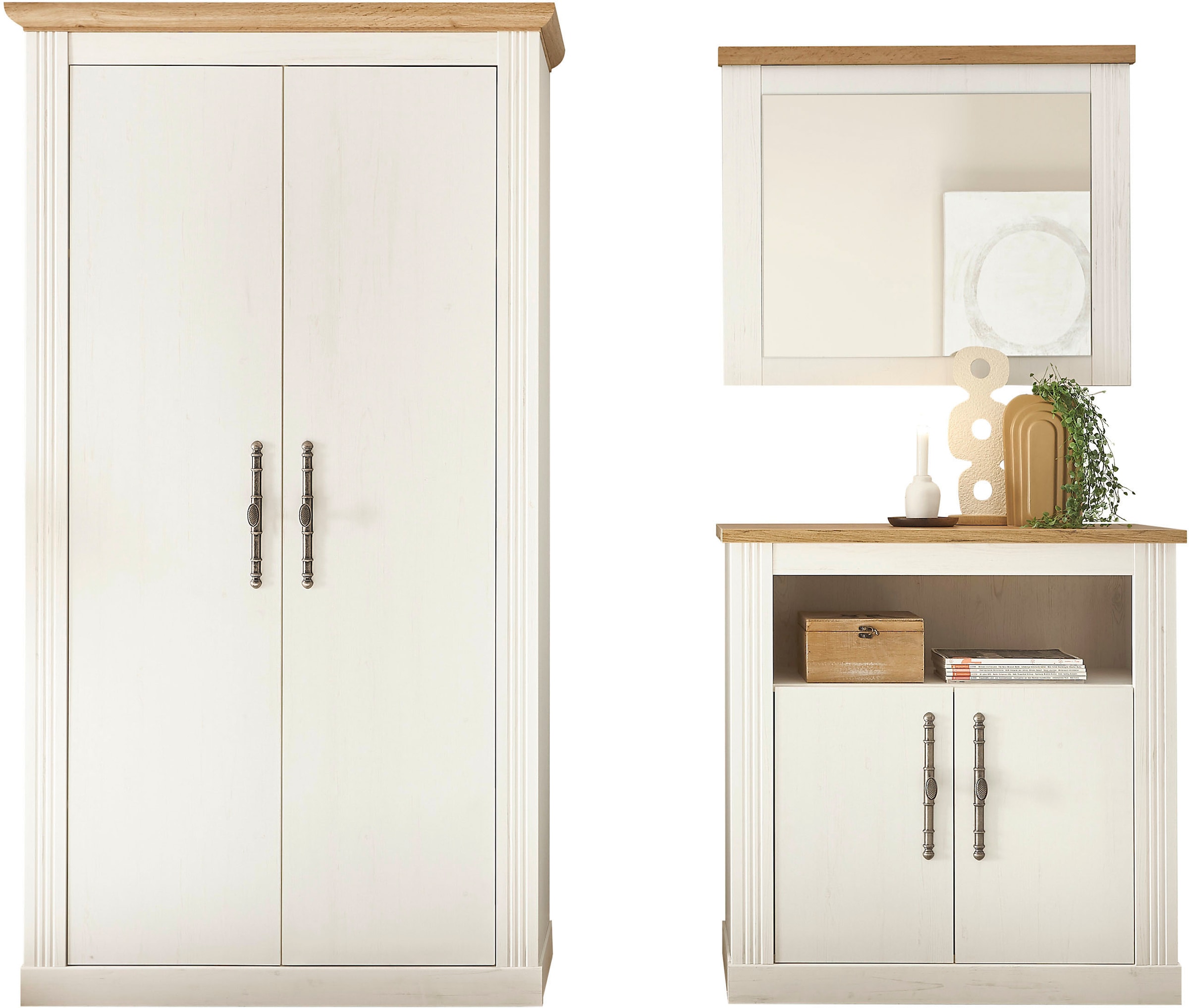 OTTO home Garderoben-Set "Westminster, Garderobe im Landhausstil, Komplettset mit viel Stauraum" 3 Stk. tlg.