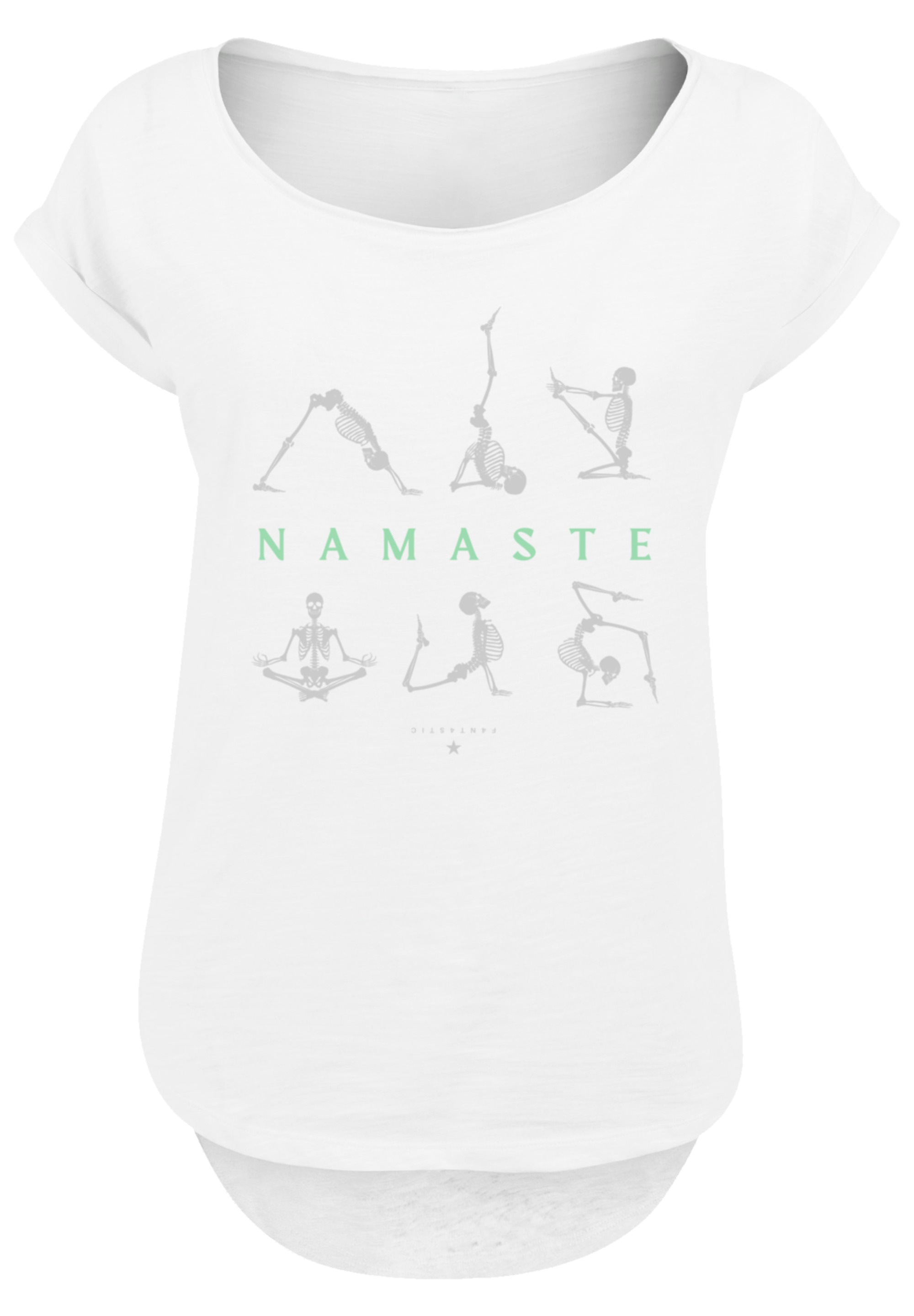 F4NT4STIC T-Shirt »Namaste Yoga Skelett Halloween«, Print