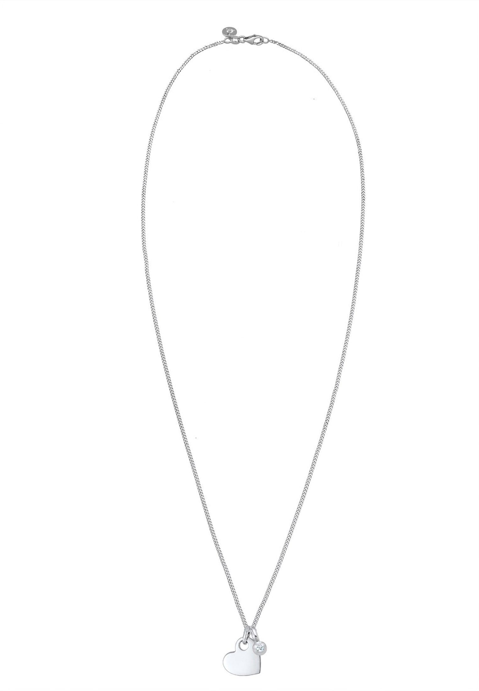 Elli DIAMONDS Collierkettchen »Herz Diamant Weiß Brillantschliff (0.03ct) 925 Sterling Silber«