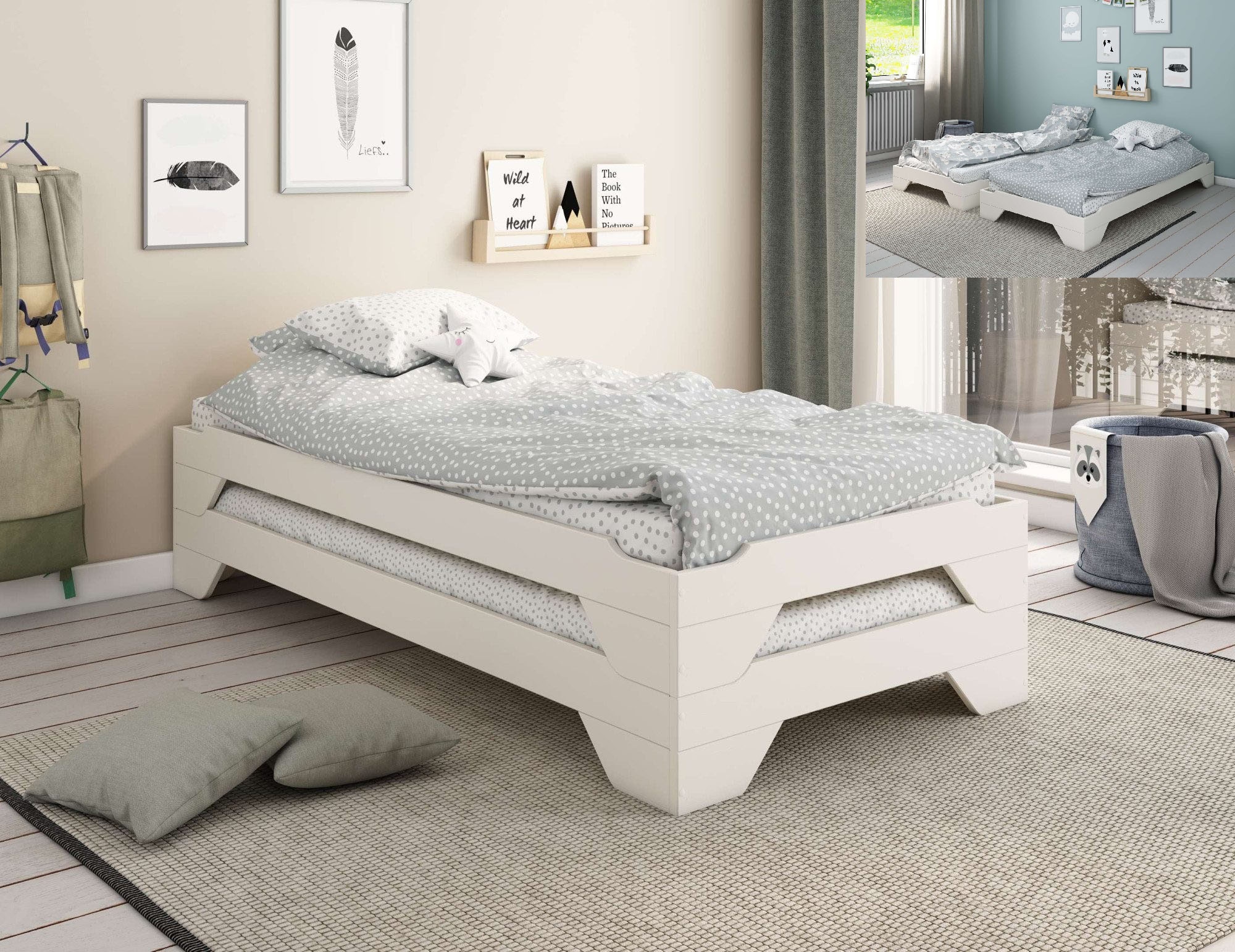 OTTO home Massivholzbett "Melwine, Stapelbett, platzsparend, modern" 1 Bett günstig online kaufen