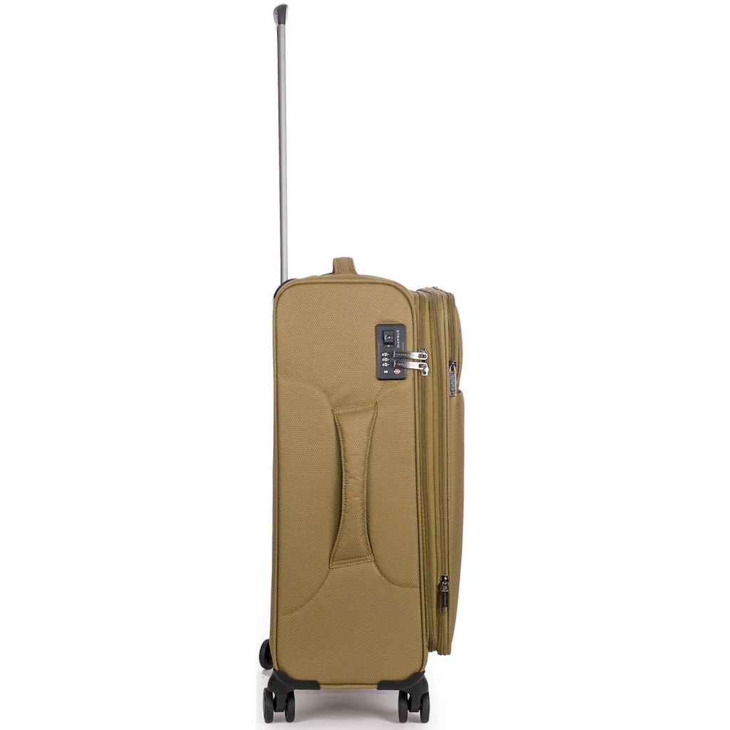 Stratic Weichgepäck-Trolley »Stratic Light + M, khaki«, 4 Rollen