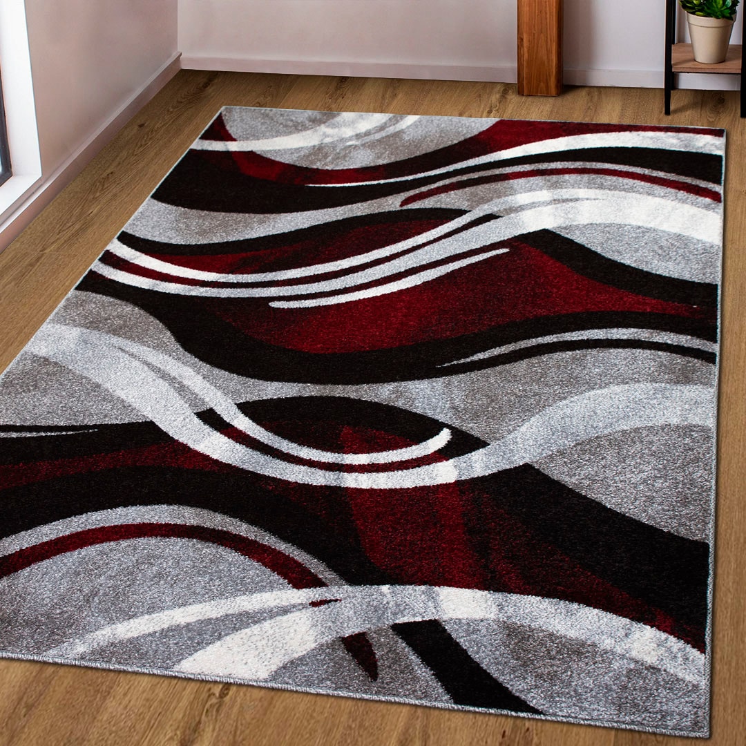 my home Teppich »Joas«, rechteckig, modernes Kurzflor, Flor, | BAUR mit besonders Wellen bestellen Muster weichem