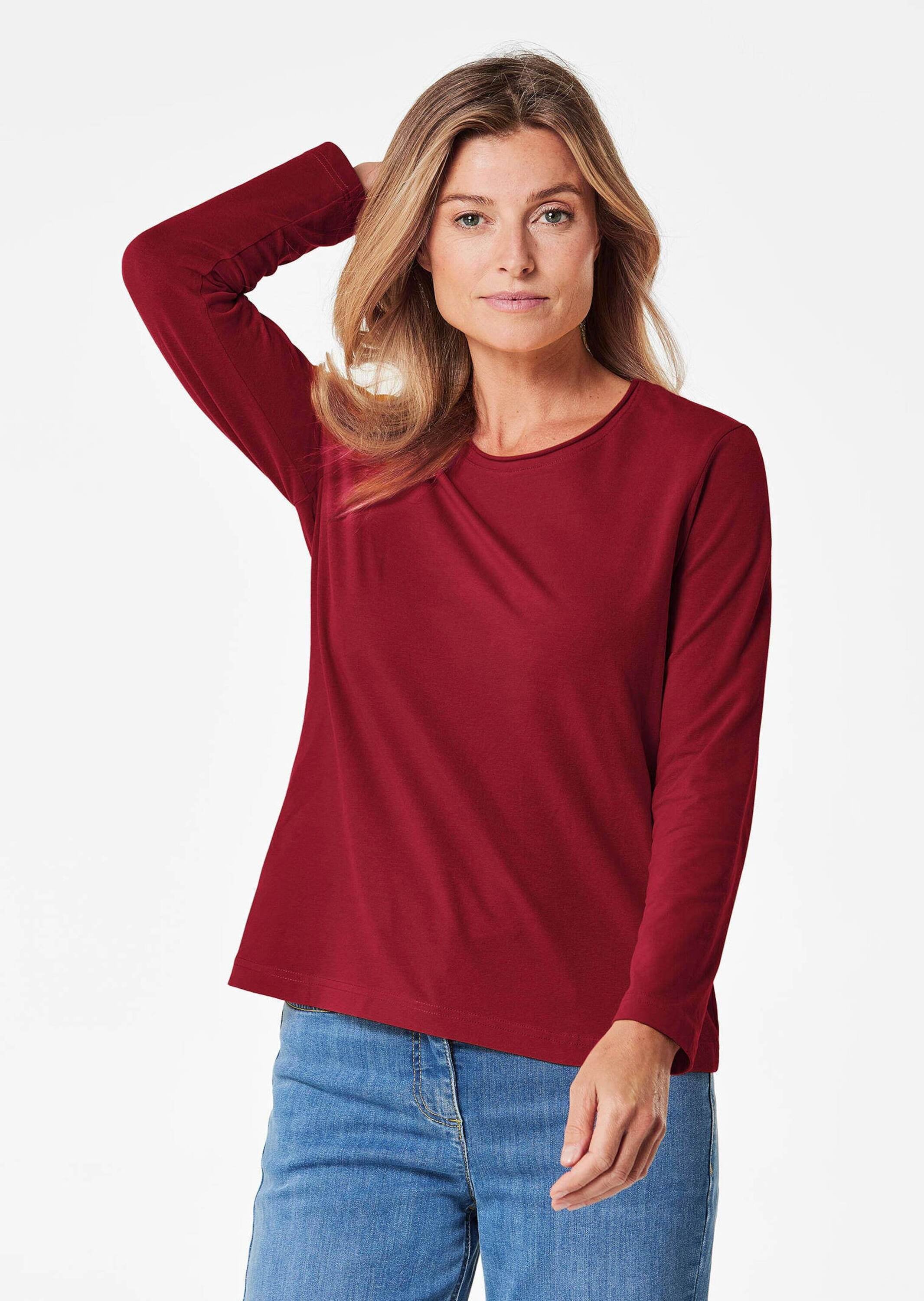 GOLDNER Longpullover »T-Shirt mit Rundhals«
