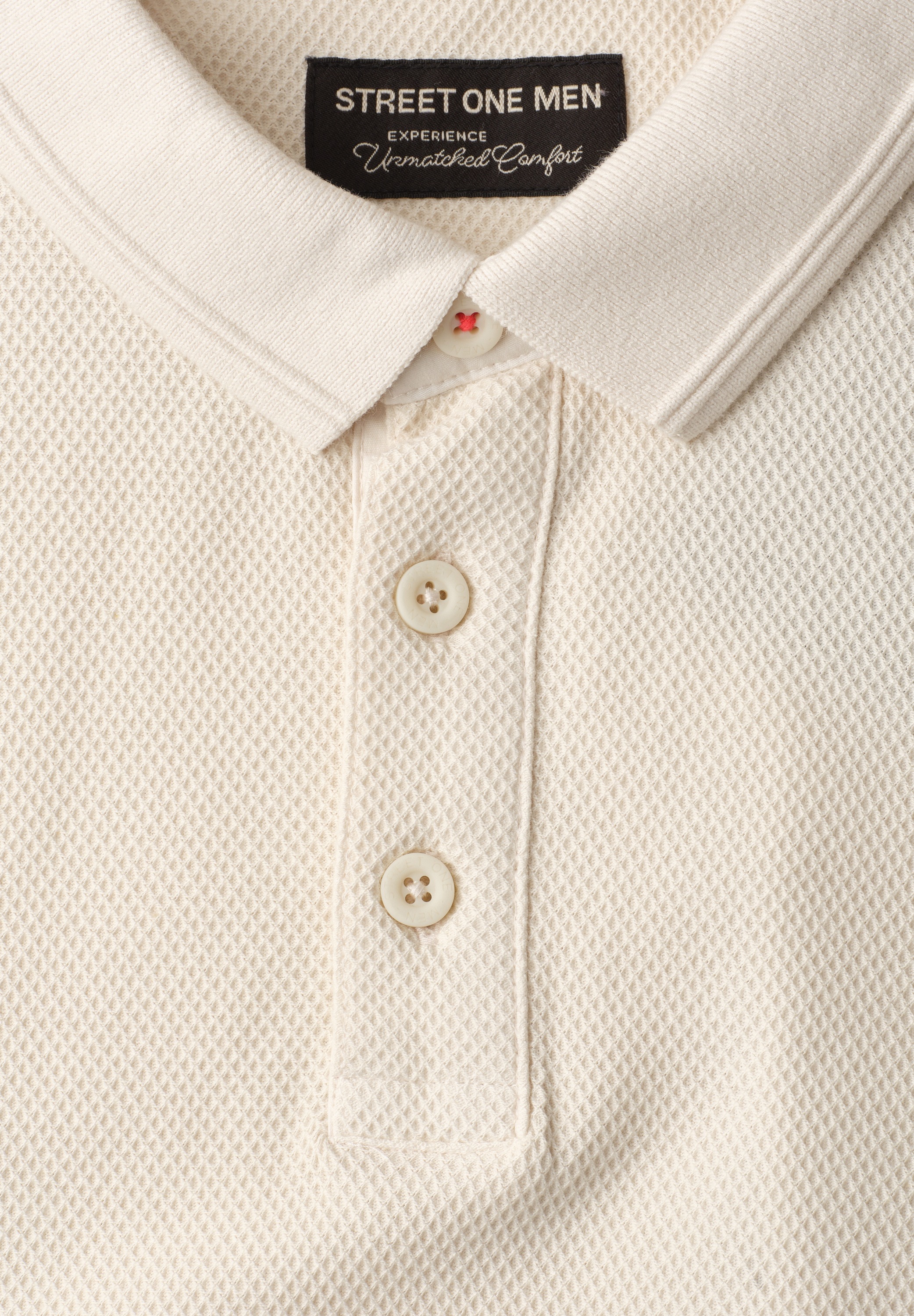 STREET ONE MEN Poloshirt mit grober Struktur