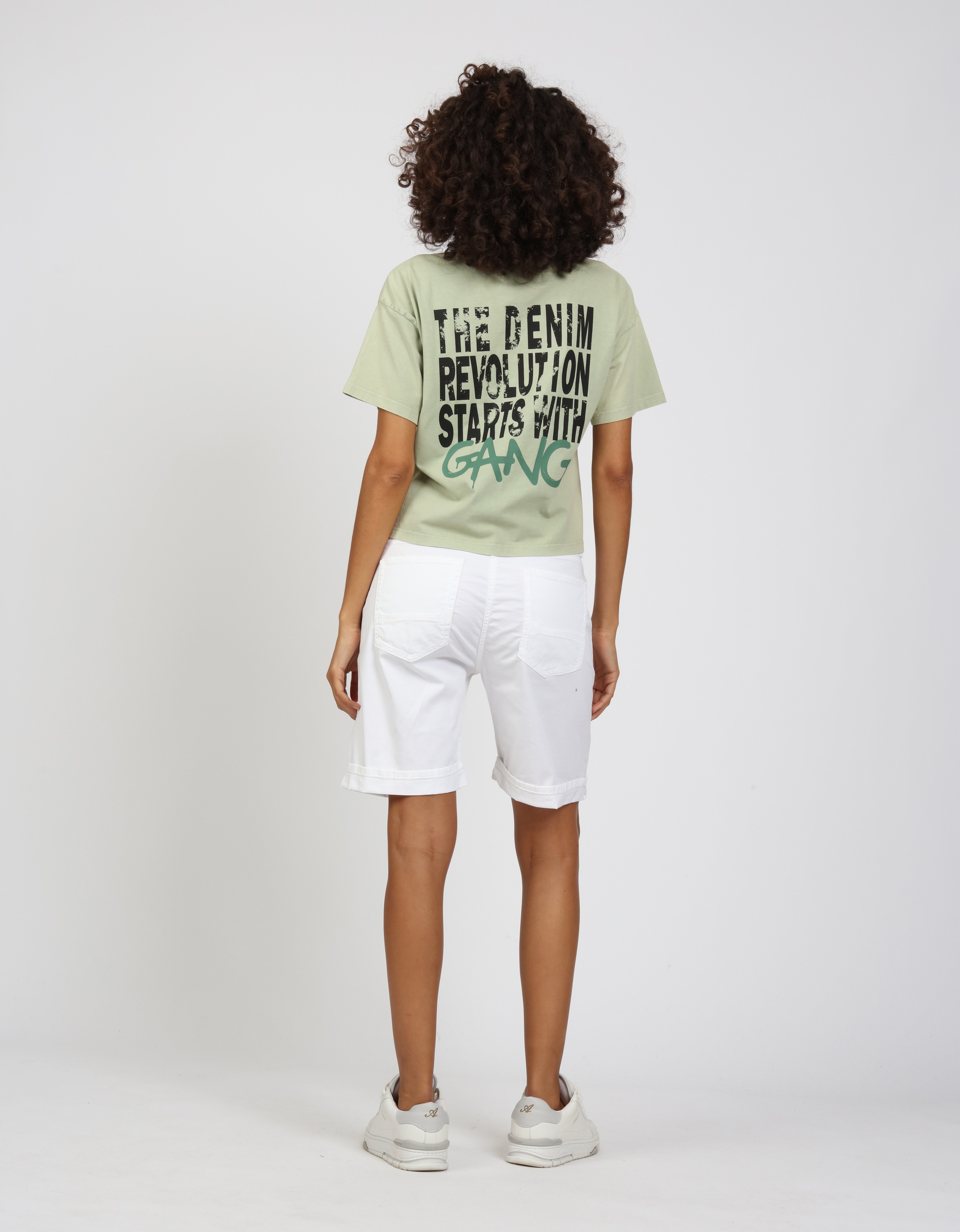 Boyfriend-Hose GANG "GANG Hosen Shorts 94NICA SHORTS", Damen, Gr. 28, weiß, Gabardine, 97% Baumwolle, 3% Elasthan, Hosen 6