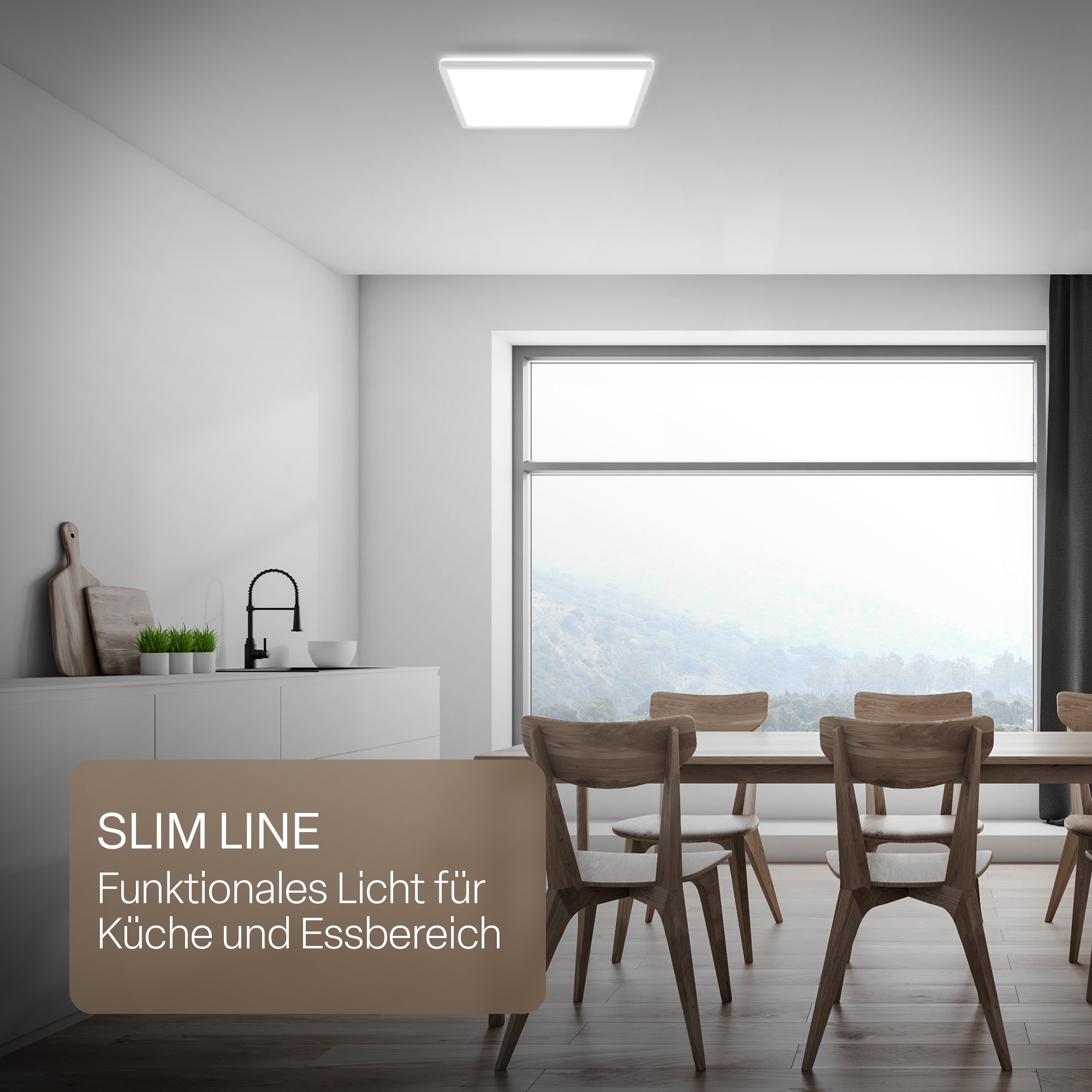 B.K.Licht LED Panel »SHALLOW« LED-Board 1 Stk. Neutralweiß 42x42x3 cm, Badlampe, Badezimmer, Küche, Wohnzimmer