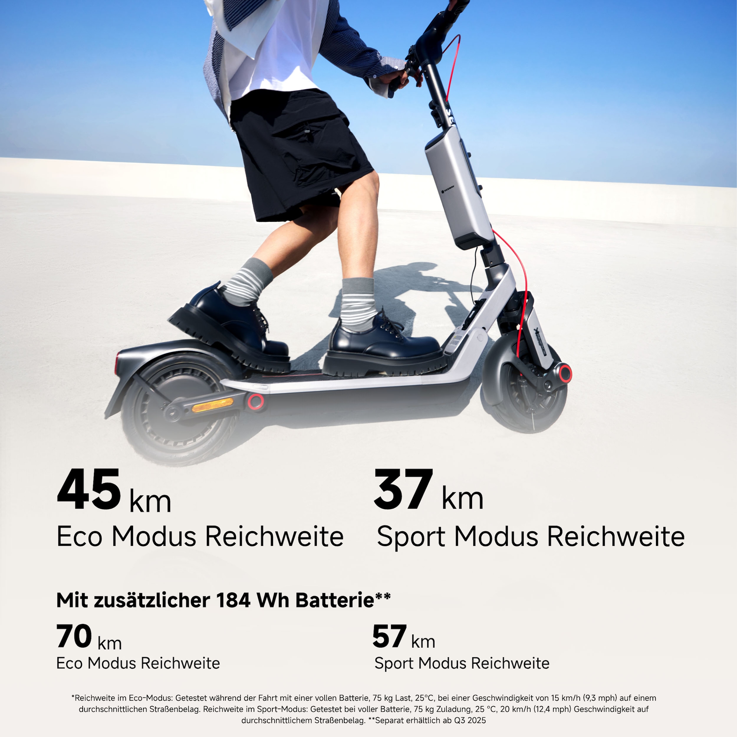 Segway E-Scooter »E3 D«, Schlauchlose selbstabdichtende Reifen