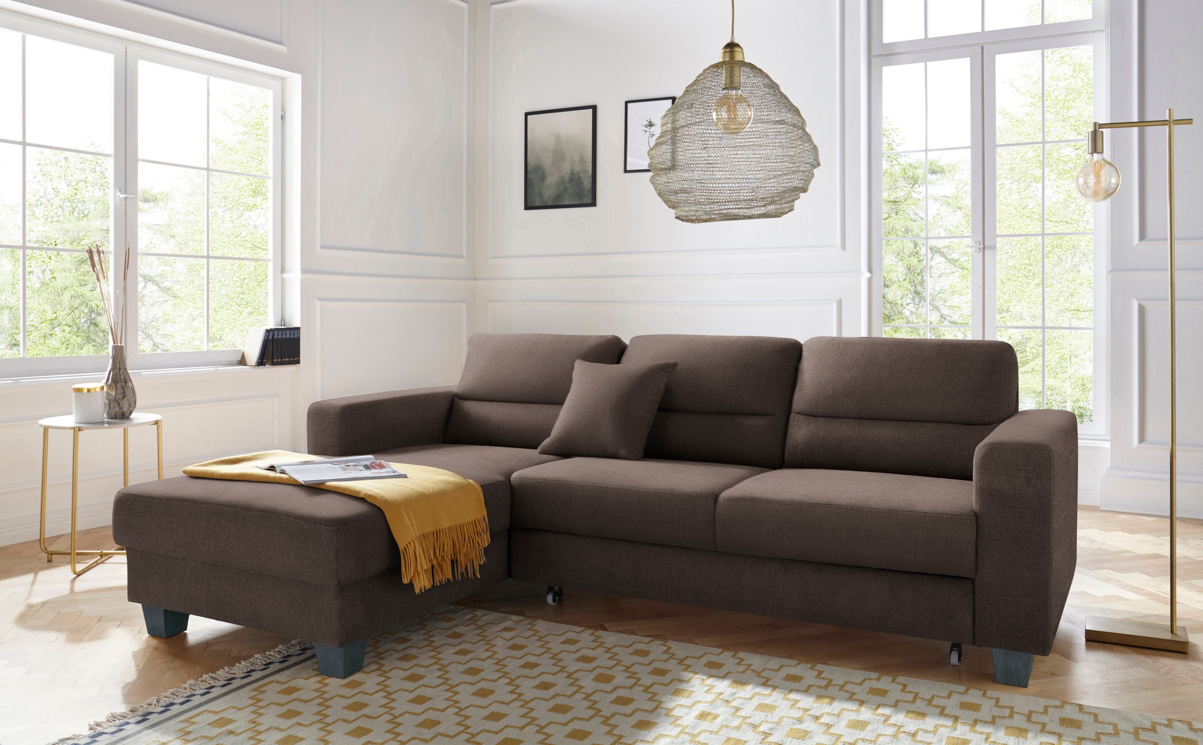 TRENDMANUFAKTUR Ecksofa »Chamber, zeitlos und modern, hoher Sitzkomfort, L-Form«, wahlweise mit Schlaffunktion