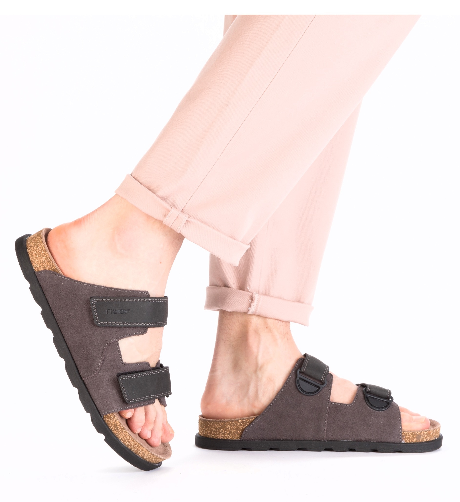 Rieker Pantolette, Sommerschuh, Strandschuh, Hausschuh mit vorgeformtem Fußbett