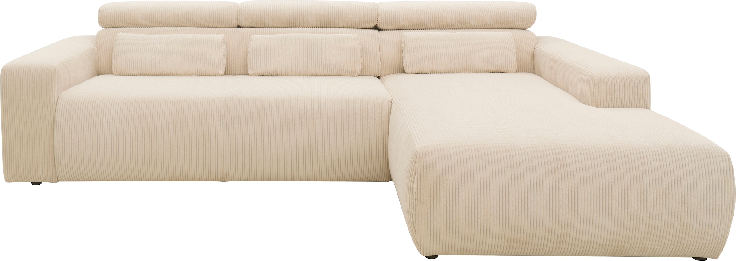 DOMO collection Ecksofa »Brandon große Ausführung B/T/H: 289/177/80 cm, auch in Leder und Cord«, mit Kopfteilverstellung, wahlweise Sitztiefenverstellung, L-Form